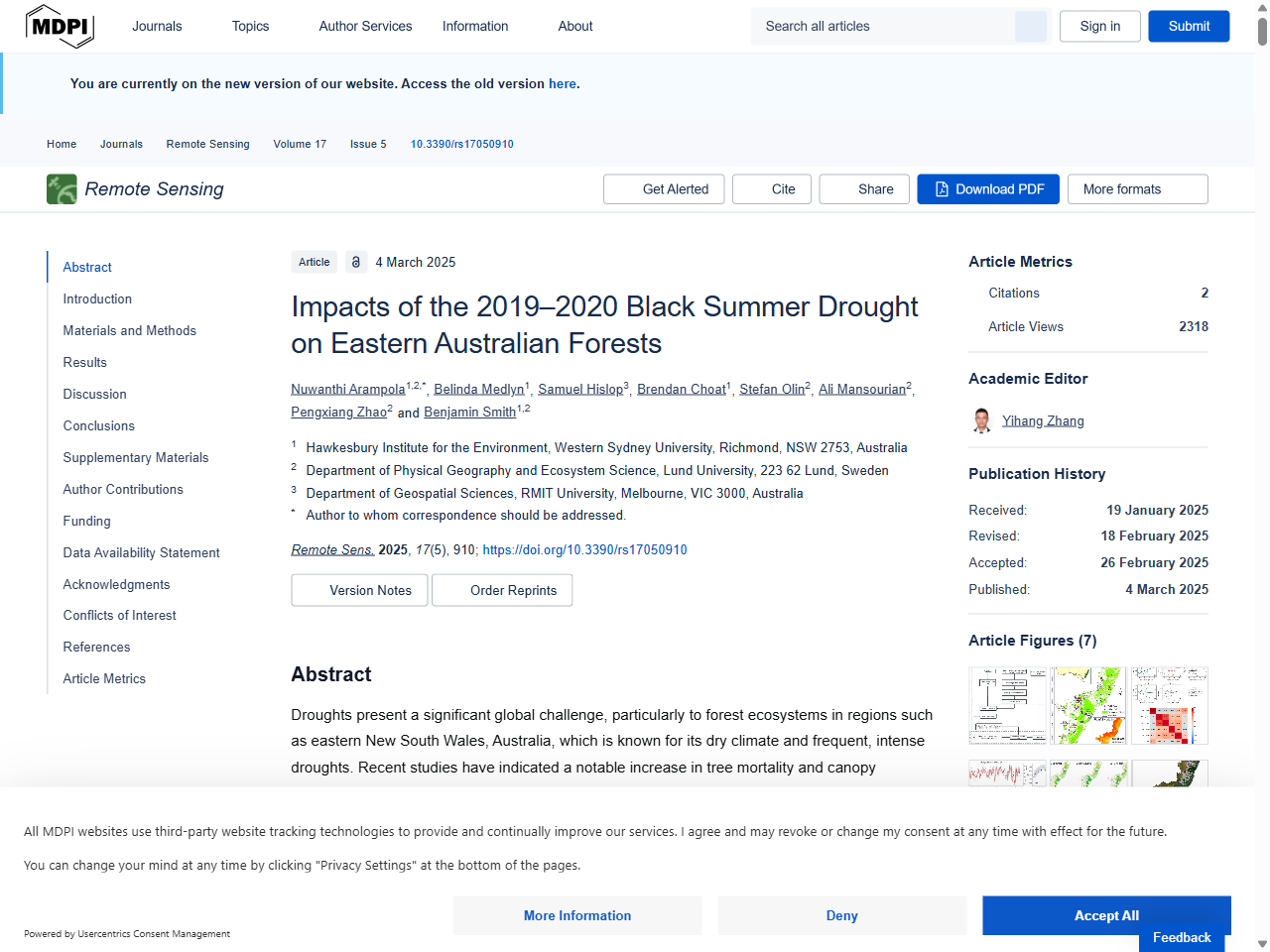 Preview of Impacts of the 2019–2020 Black Summer Drought on Eastern Australian Forests - MDPI, accessed May 17, 2025,