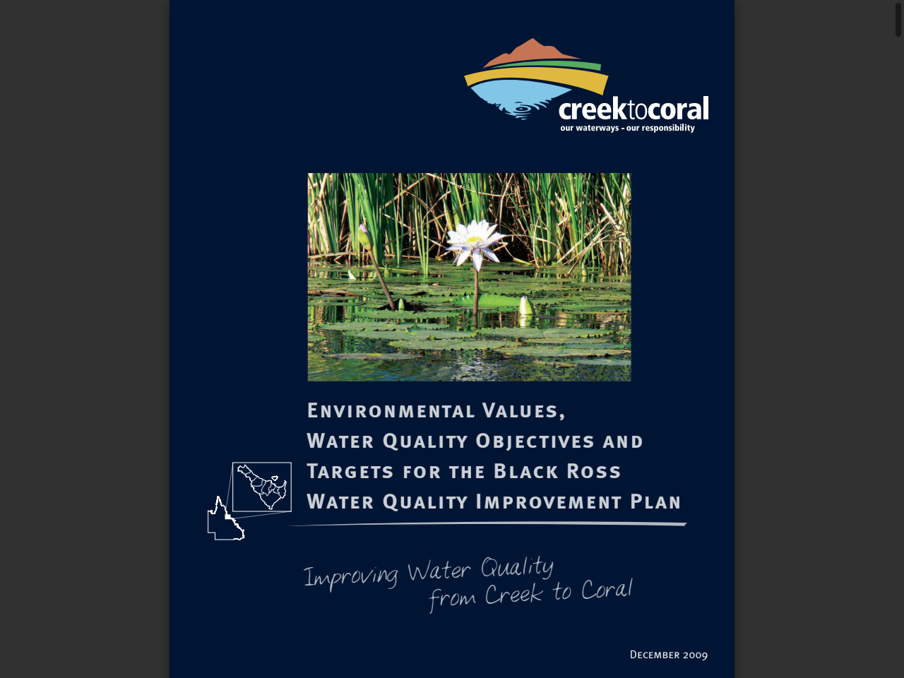 Preview of Environmental Values, Water Quality Objectives and Targets for the Black Ross Water Quality Improvement Plan - Creek to Coral