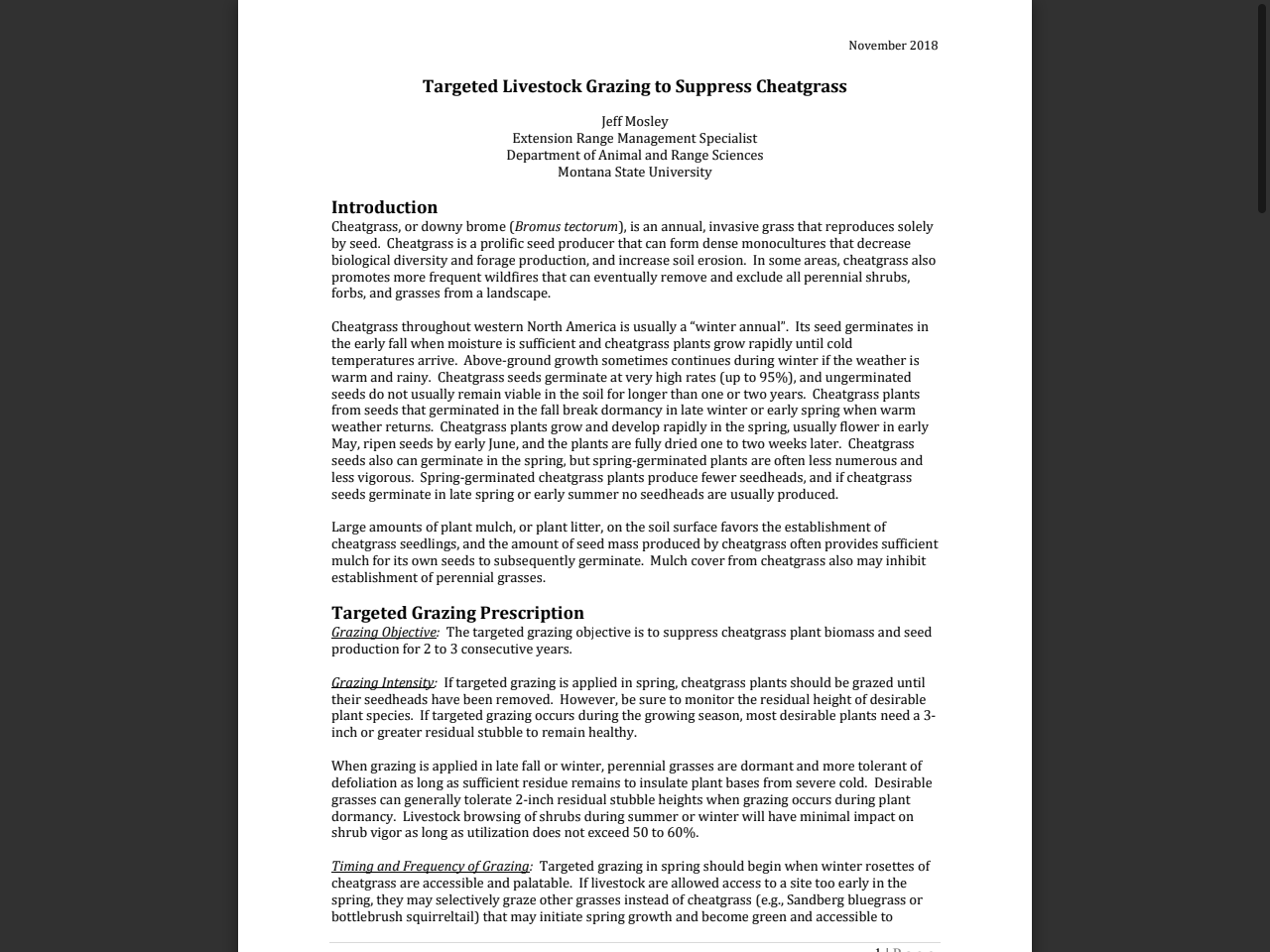 Preview of Targeted Livestock Grazing to Suppress Cheatgrass - Montana State University, accessed July 23, 2025, 