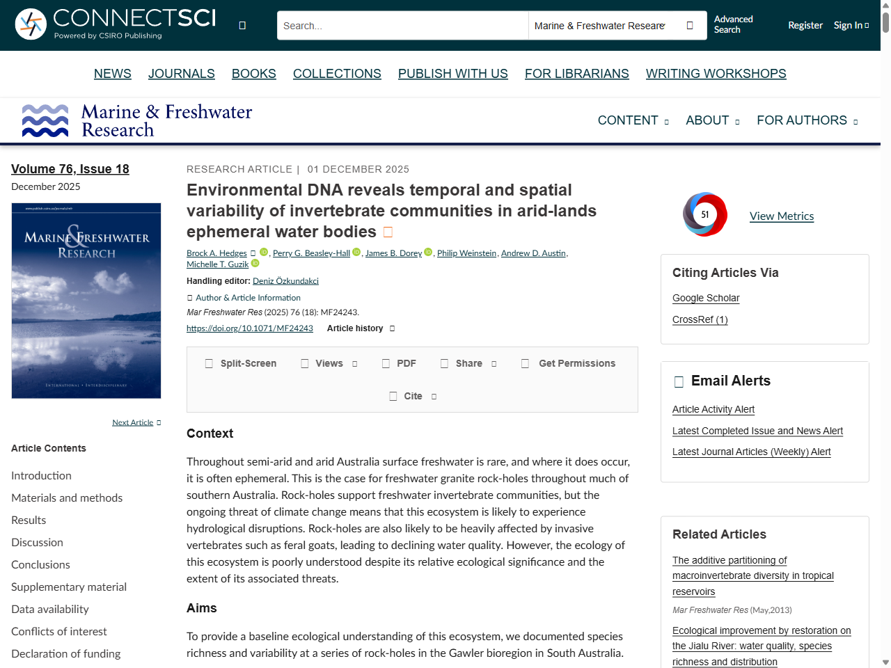 Preview of Environmental DNA reveals temporal and spatial variability of invertebrate communities in arid-lands ephemeral water bodies