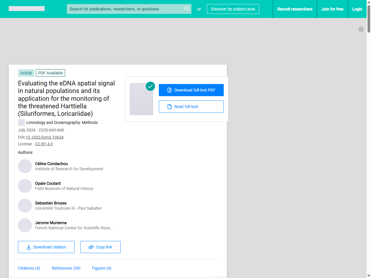 Preview of Environmental Conditions Influence eDNA Persistence in Aquatic Systems | Request PDF - ResearchGate, accessed July 23, 2025