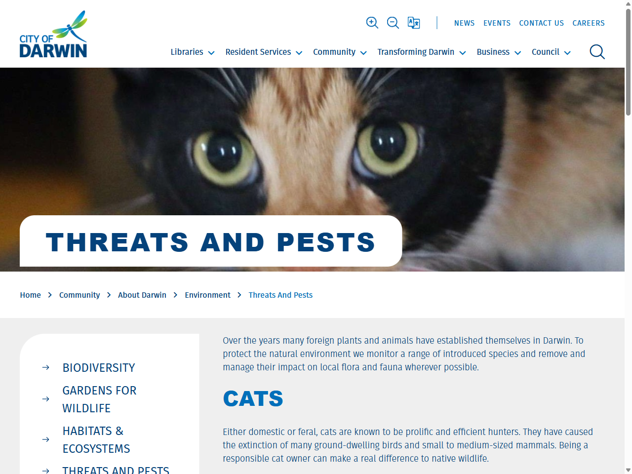 Preview of Threats and Pests | City of Darwin | Darwin Council, Northern Territory