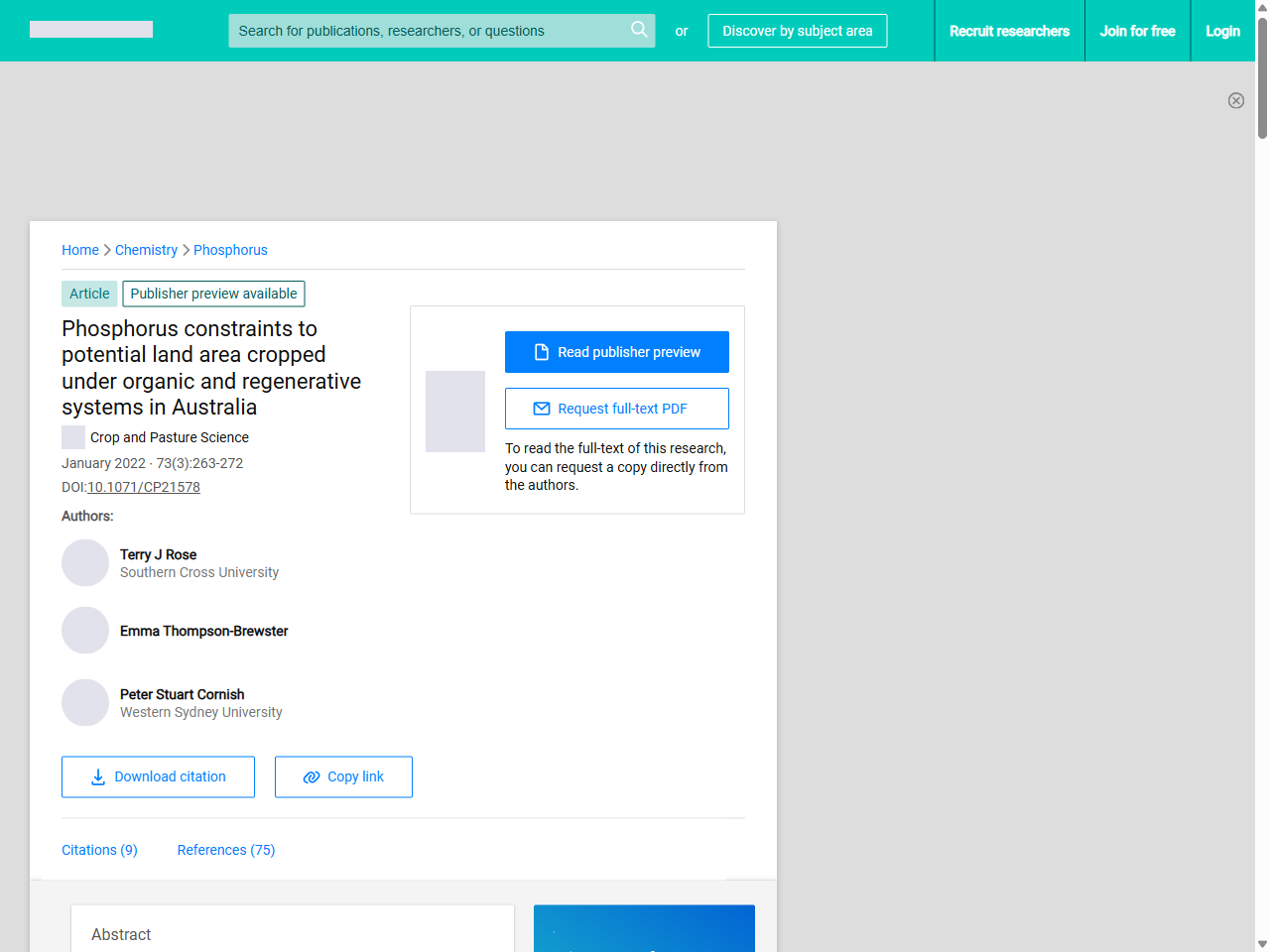 Preview of Phosphorus constraints to potential land area cropped under organic and regenerative systems in Australia | Request PDF - ResearchGate, accessed July 22, 2025, 