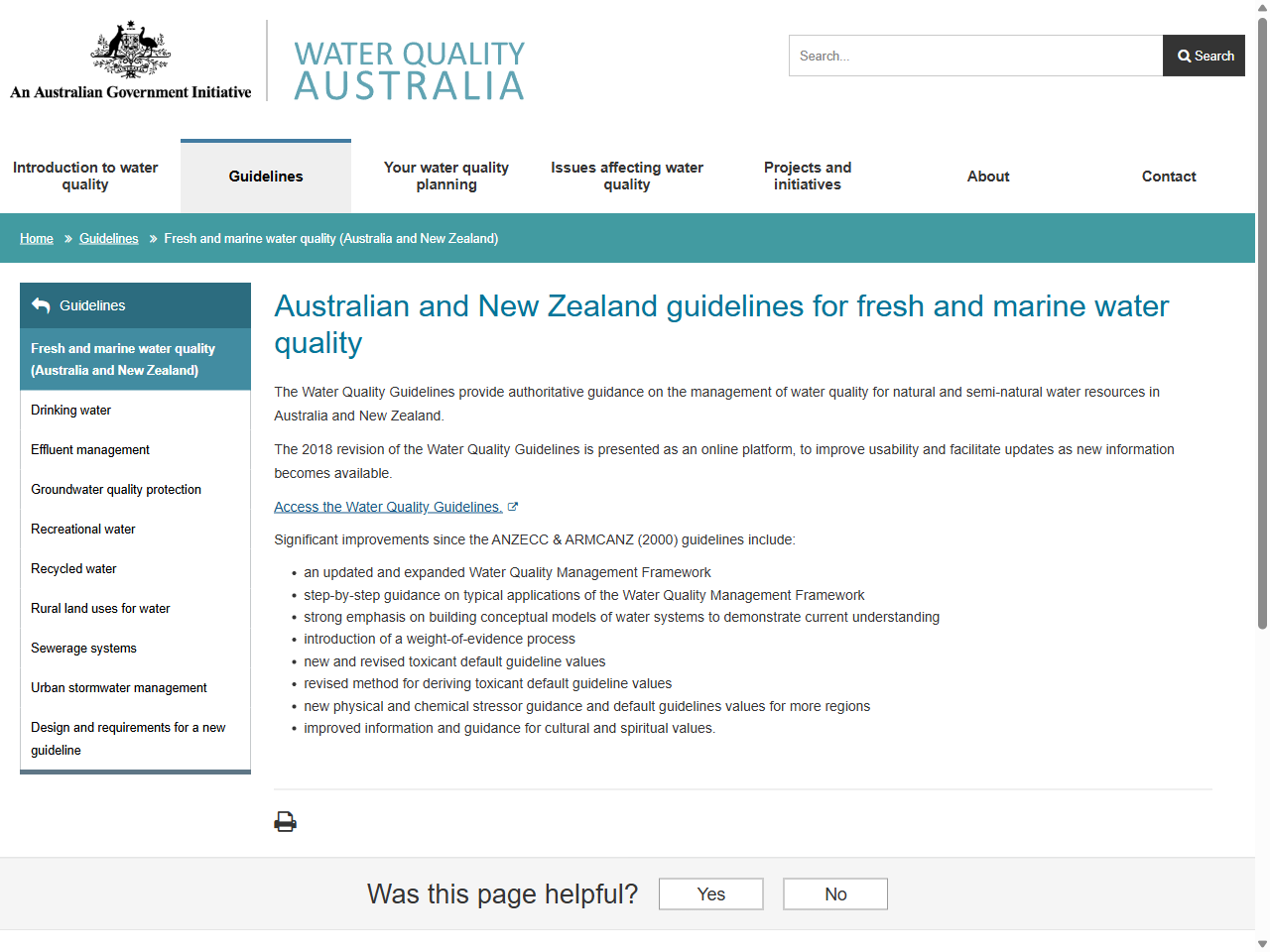 Preview of Australian and New Zealand guidelines for fresh and marine water quality, accessed July 19, 2025,