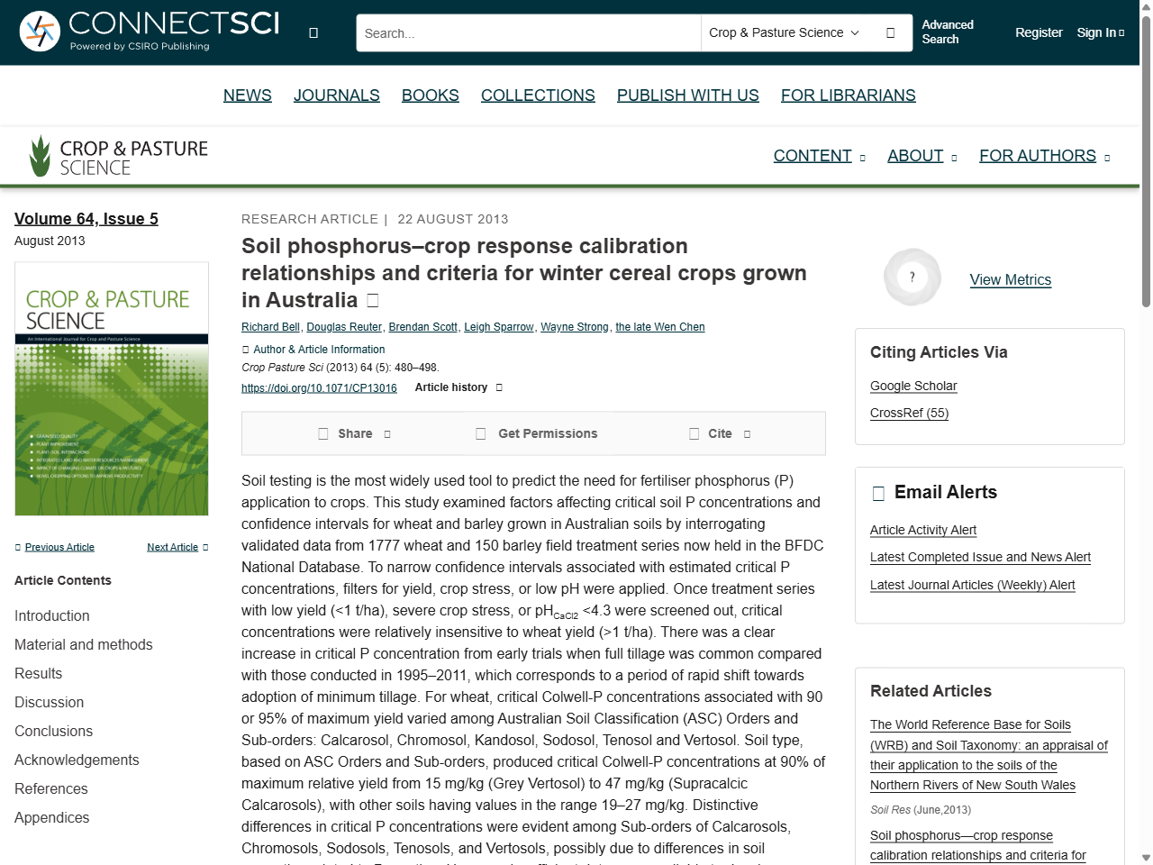 Preview of Soil phosphorus–crop response calibration ... - CSIRO Publishing, accessed May 11, 2025,