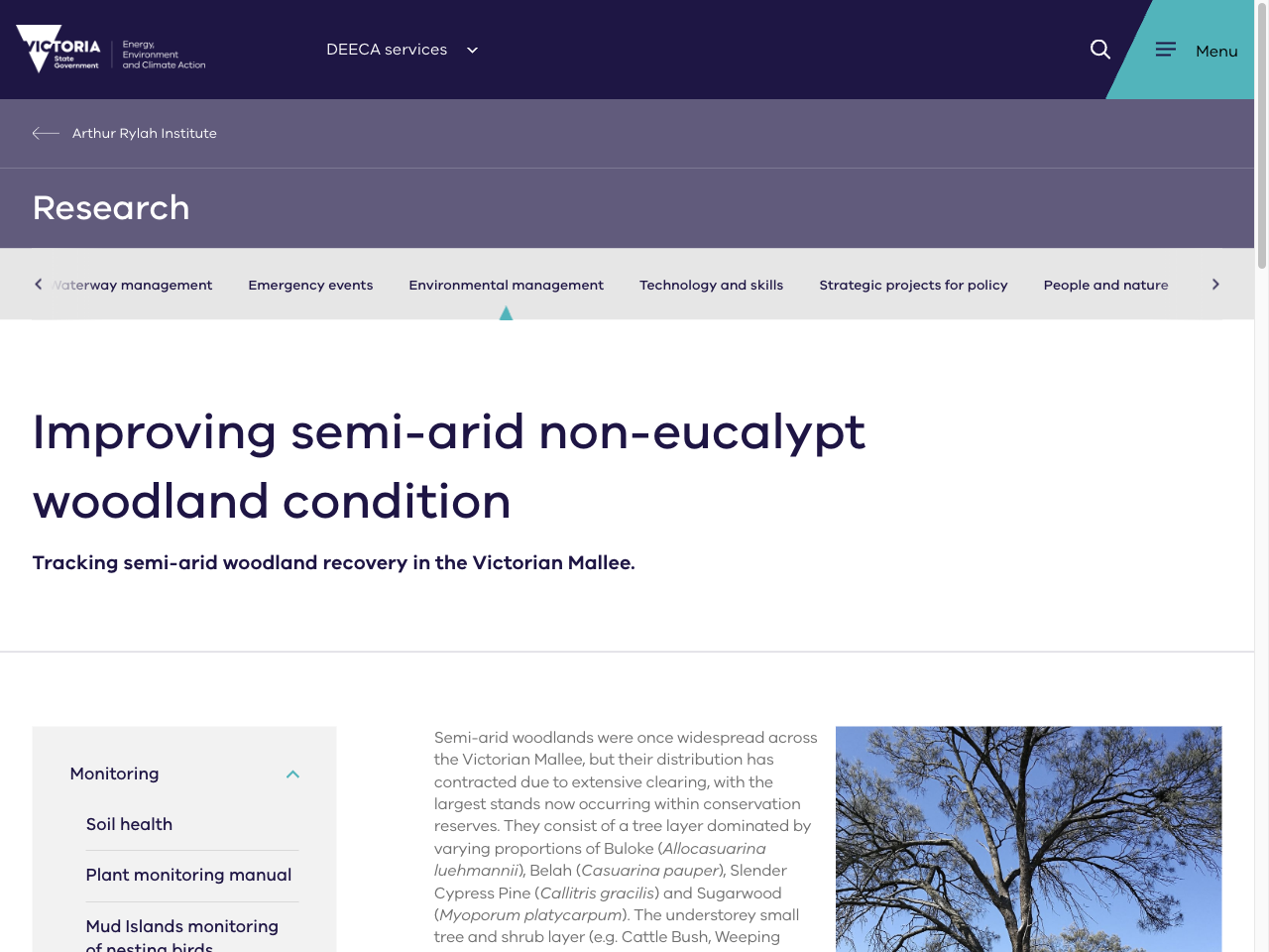 Preview of Improving semi-arid non-eucalypt woodland condition - Arthur Rylah Institute, accessed July 12, 2025, 