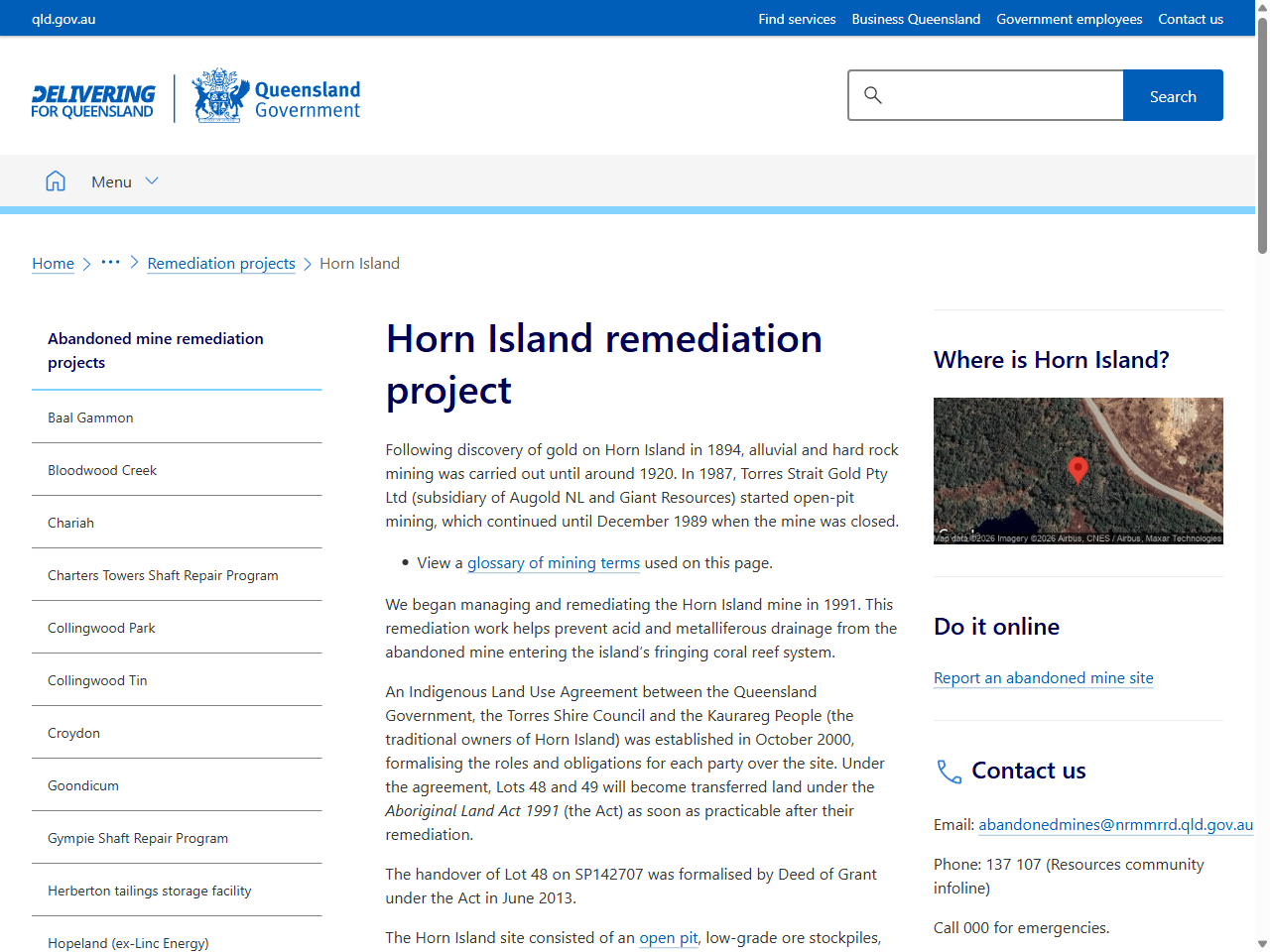 Preview of Horn Island remediation project | Environment, land and water | Queensland Government, accessed August 1, 2025,