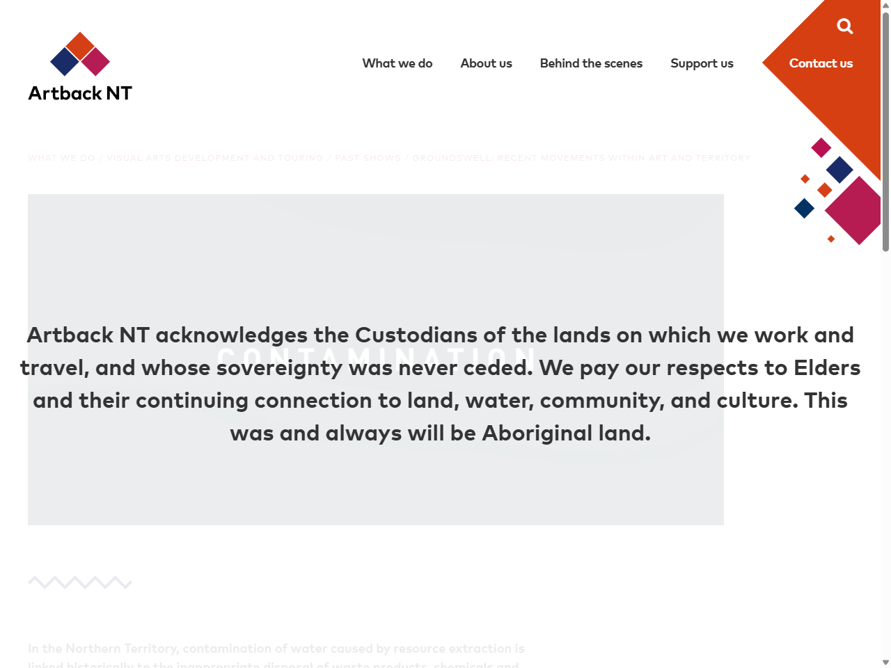 Preview of In the Northern Territory, contamination of water caused by resource extraction is linked historically to the inappropriate disposal of waste products, chemicals and heavy metals produced during the mining process. - - Artback NT, accessed August 1, 2025,