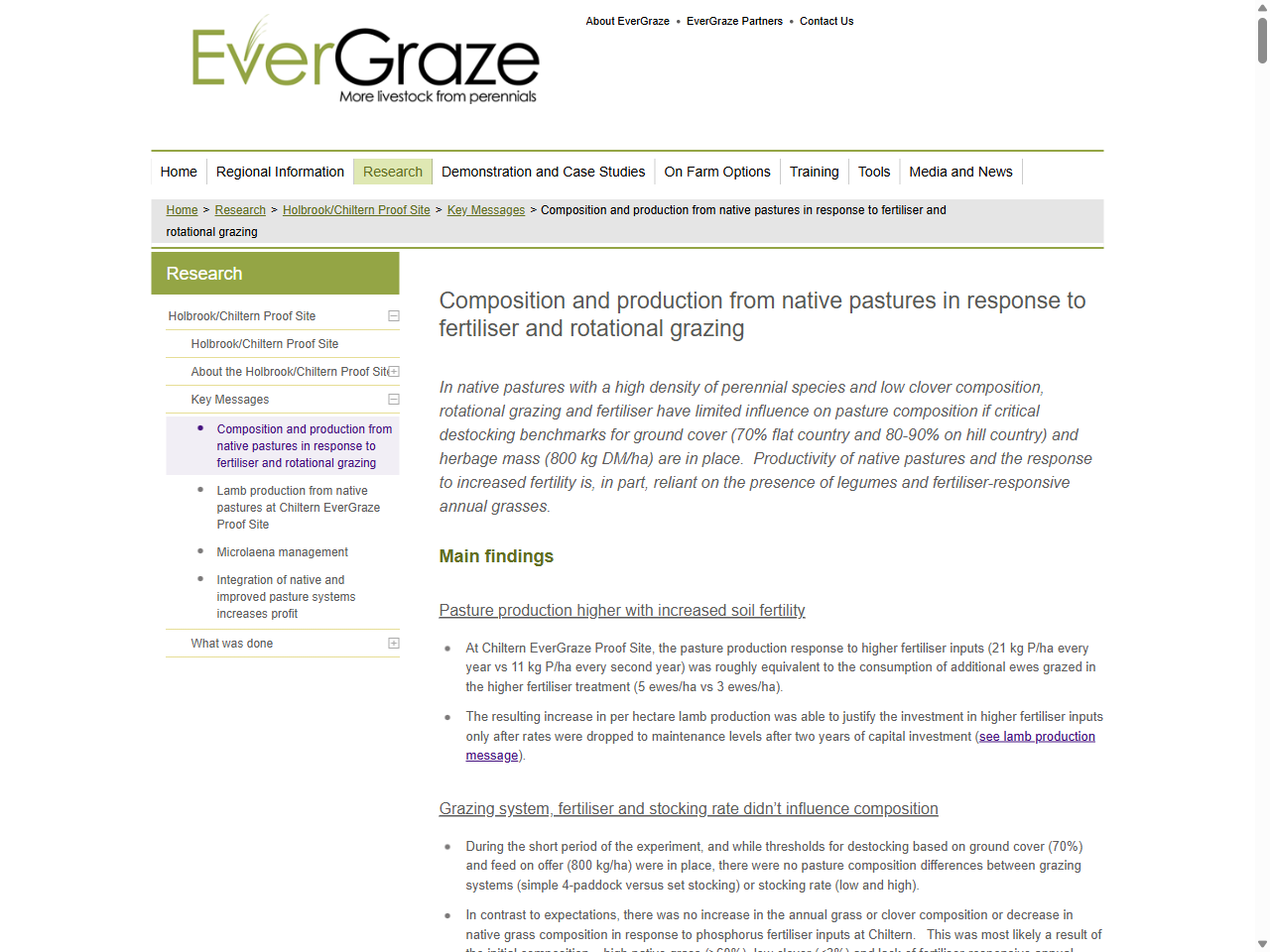 Preview of Composition and production from native pastures in response to fertiliser and rotational grazing | EverGraze More livestock from perennials