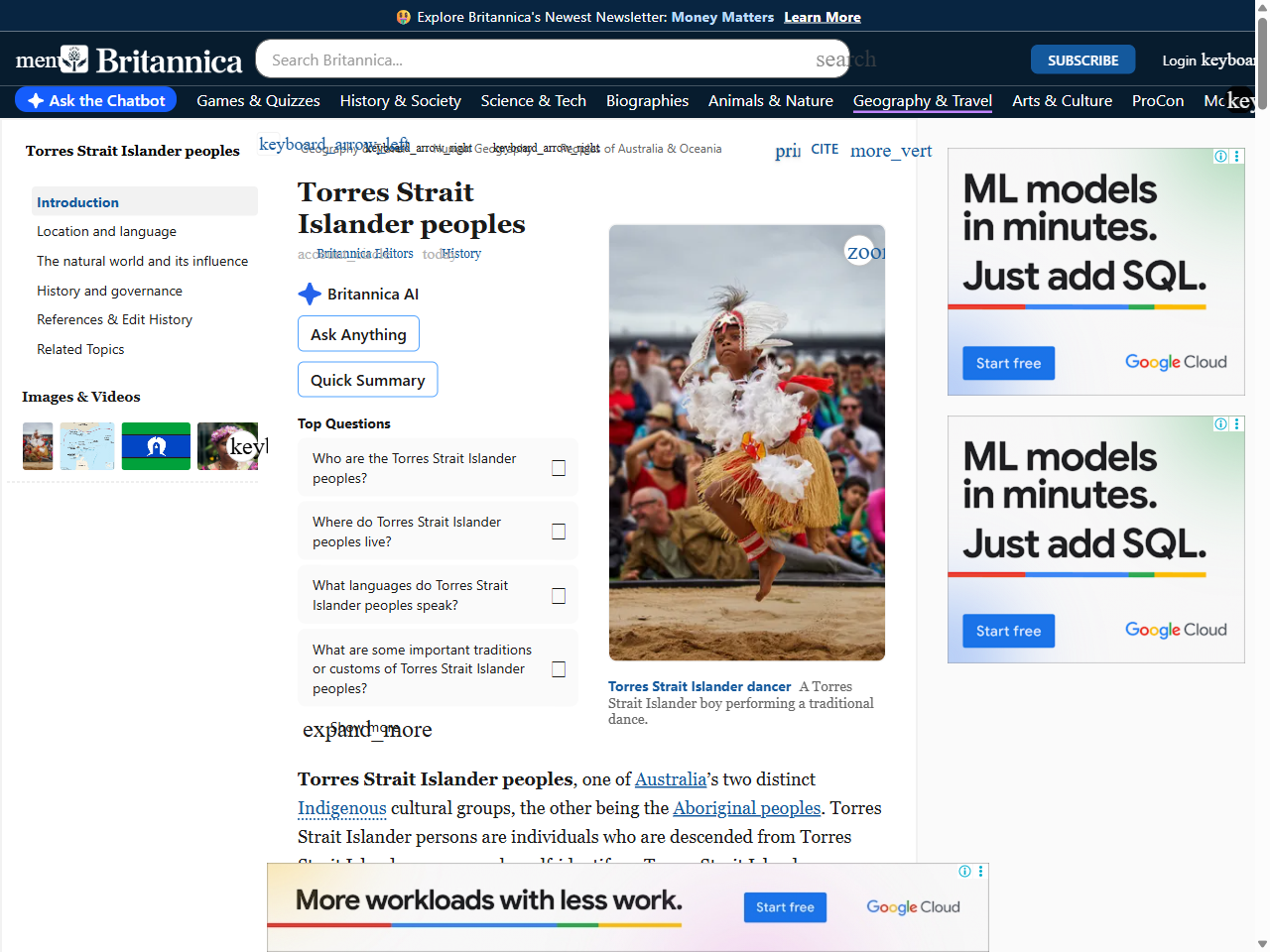 Preview of Torres Strait Islander peoples | Culture, History & Language | Britannica, accessed July 27, 2025,