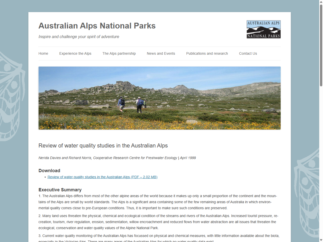 Preview of Review of water quality studies in the Australian Alps, accessed August 12, 2025,