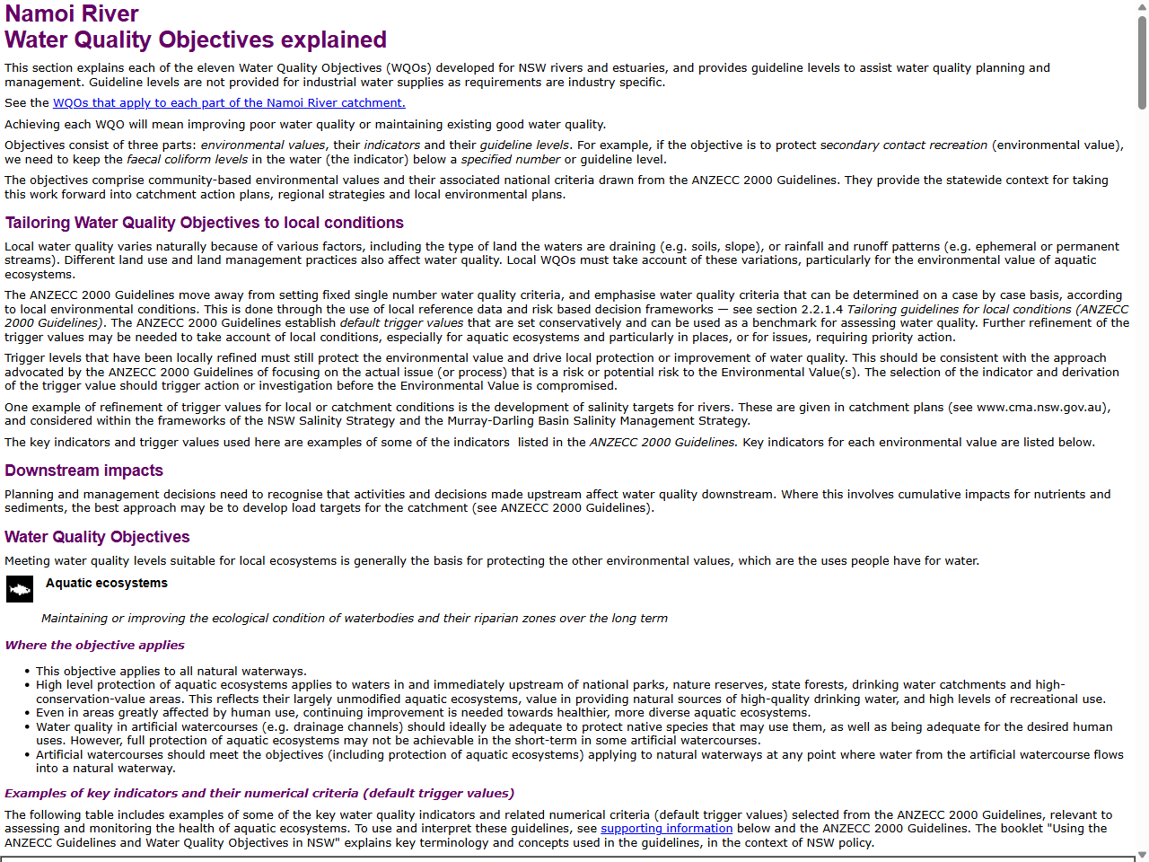 Preview of Namoi River Water Quality Objectives explained - NSW Government, accessed August 11, 2025,