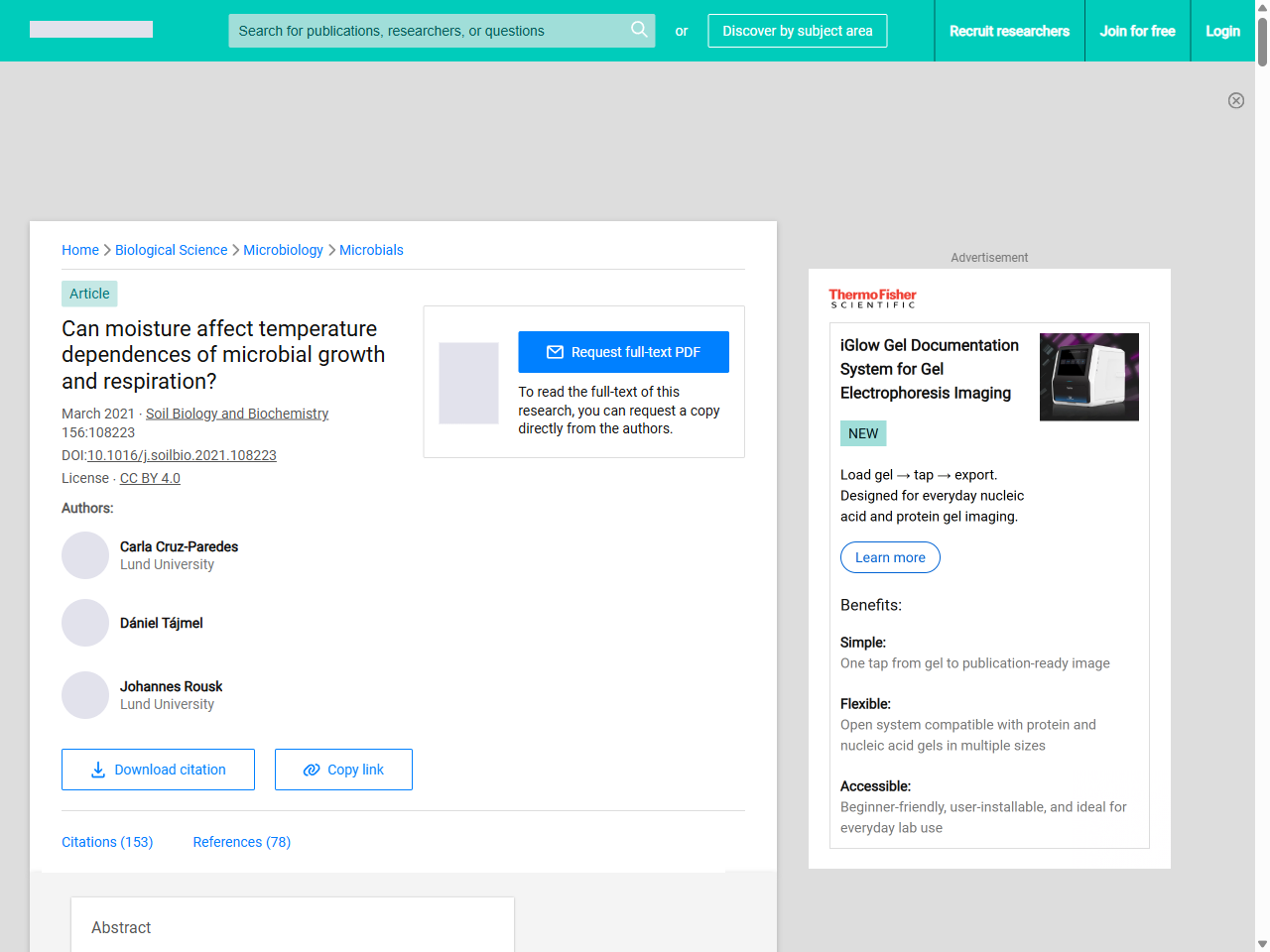 Preview of Can moisture affect temperature dependences of microbial growth and respiration? | Request PDF - ResearchGate