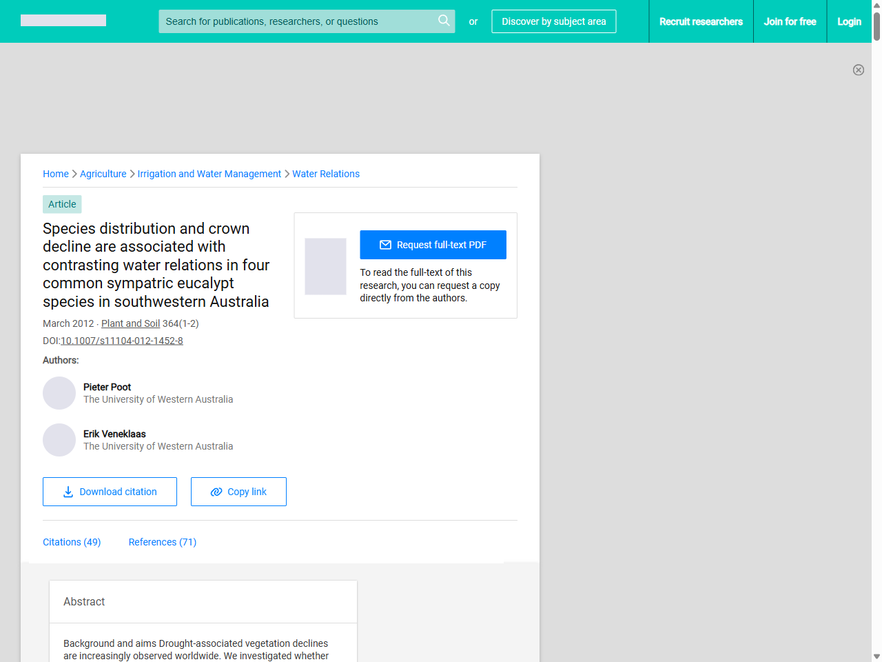 Preview of Growth, recruitment and attrition of Eucalyptus tree species in semi-arid temperate woodland | Request PDF - ResearchGate, accessed May 15, 2025,