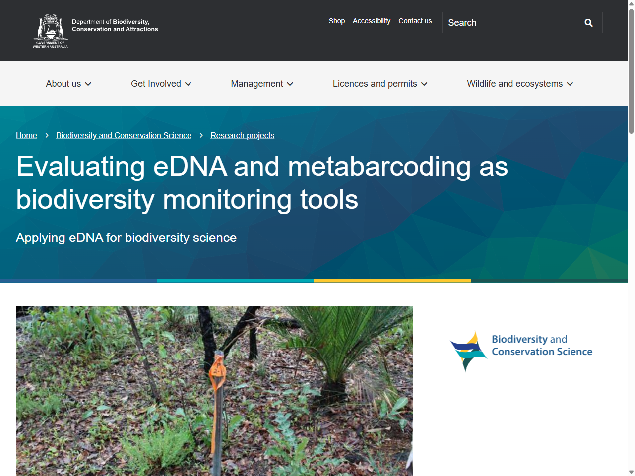 Preview of Evaluating eDNA and metabarcoding as biodiversity monitoring tools, accessed August 12, 2025
