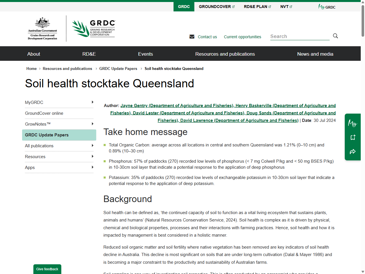 Preview of Soil health stocktake Queensland - GRDC, accessed May 11, 2025,