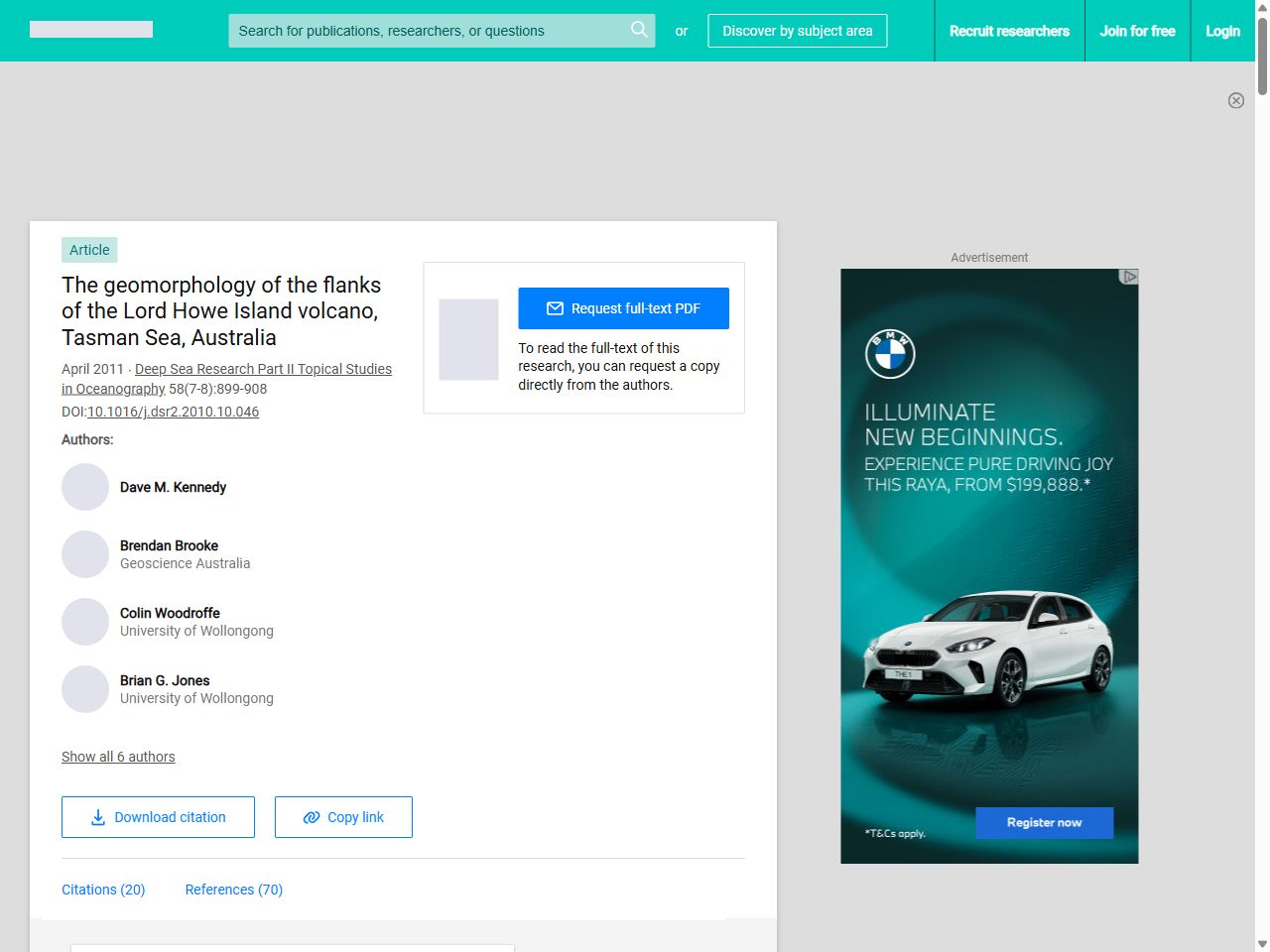 Preview of The geomorphology of the flanks of the Lord Howe Island volcano, Tasman Sea, Australia | Request PDF - ResearchGate, accessed August 3, 2025