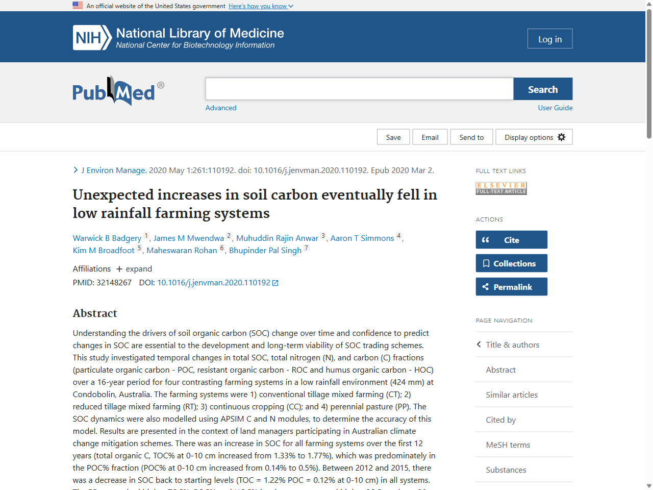 Preview of Unexpected increases in soil carbon eventually fell in low rainfall farming systems - PubMed, accessed July 6, 2025, 