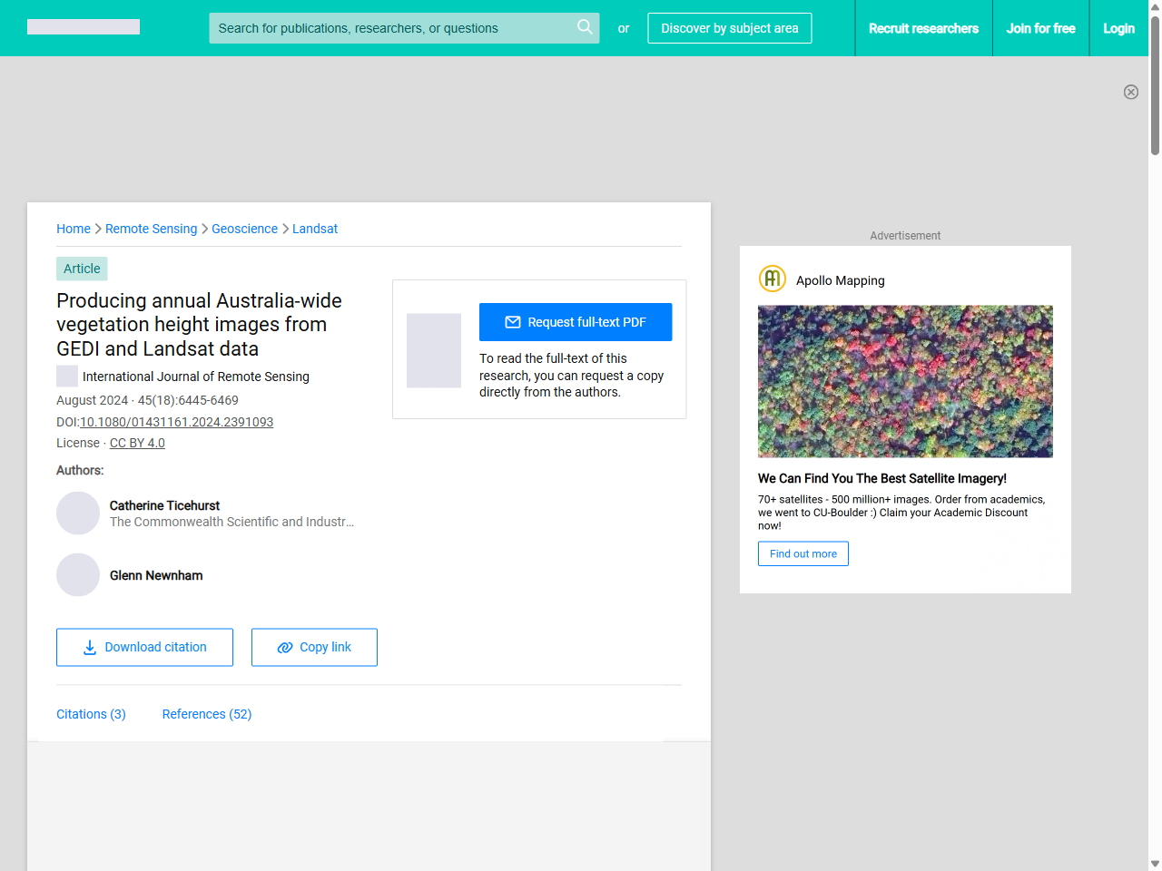 Preview of Various authors/studies related to TERN vegetation monitoring.