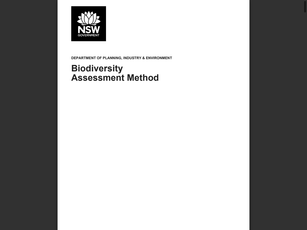 Preview of Biodiversity Assessment Method - EPBC Act Public Portal