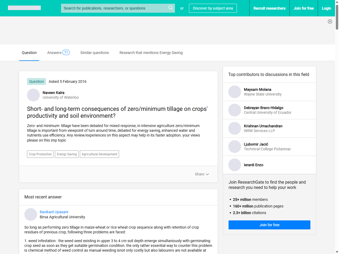 Preview of Short- and long-term consequences of zero/minimum tillage on crops' productivity and soil environment? | ResearchGate, accessed August 4, 2025,