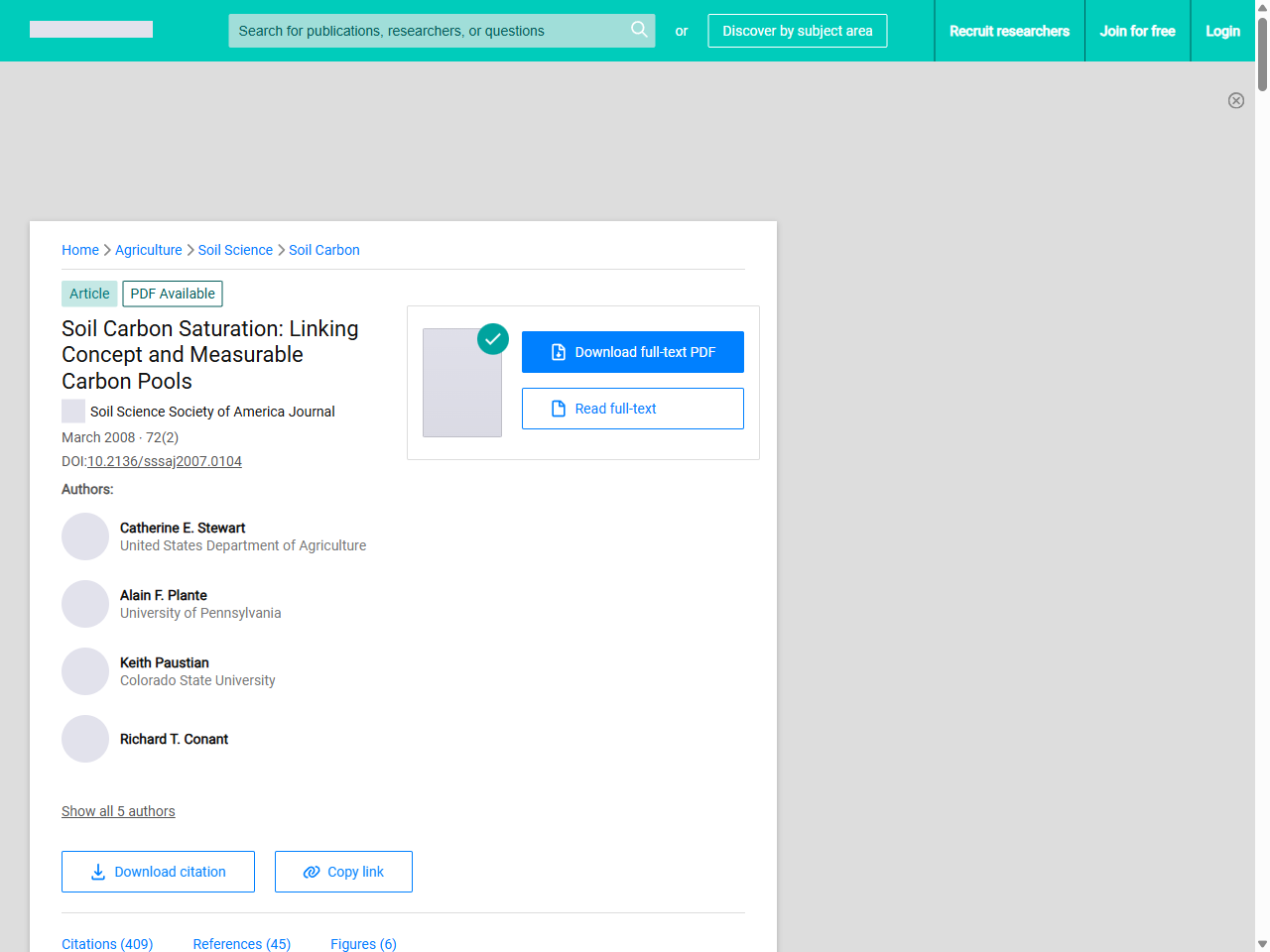 Preview of Soil Carbon Saturation: Linking Concept and Measurable Carbon Pools - ResearchGate