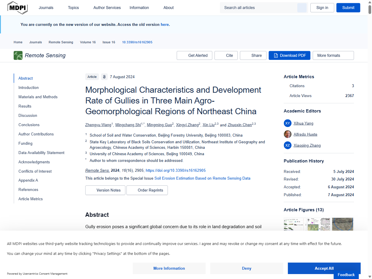 Preview of Morphological Characteristics and Development Rate of Gullies in Three Main Agro-Geomorphological Regions of Northeast China - MDPI, accessed August 10, 2025,