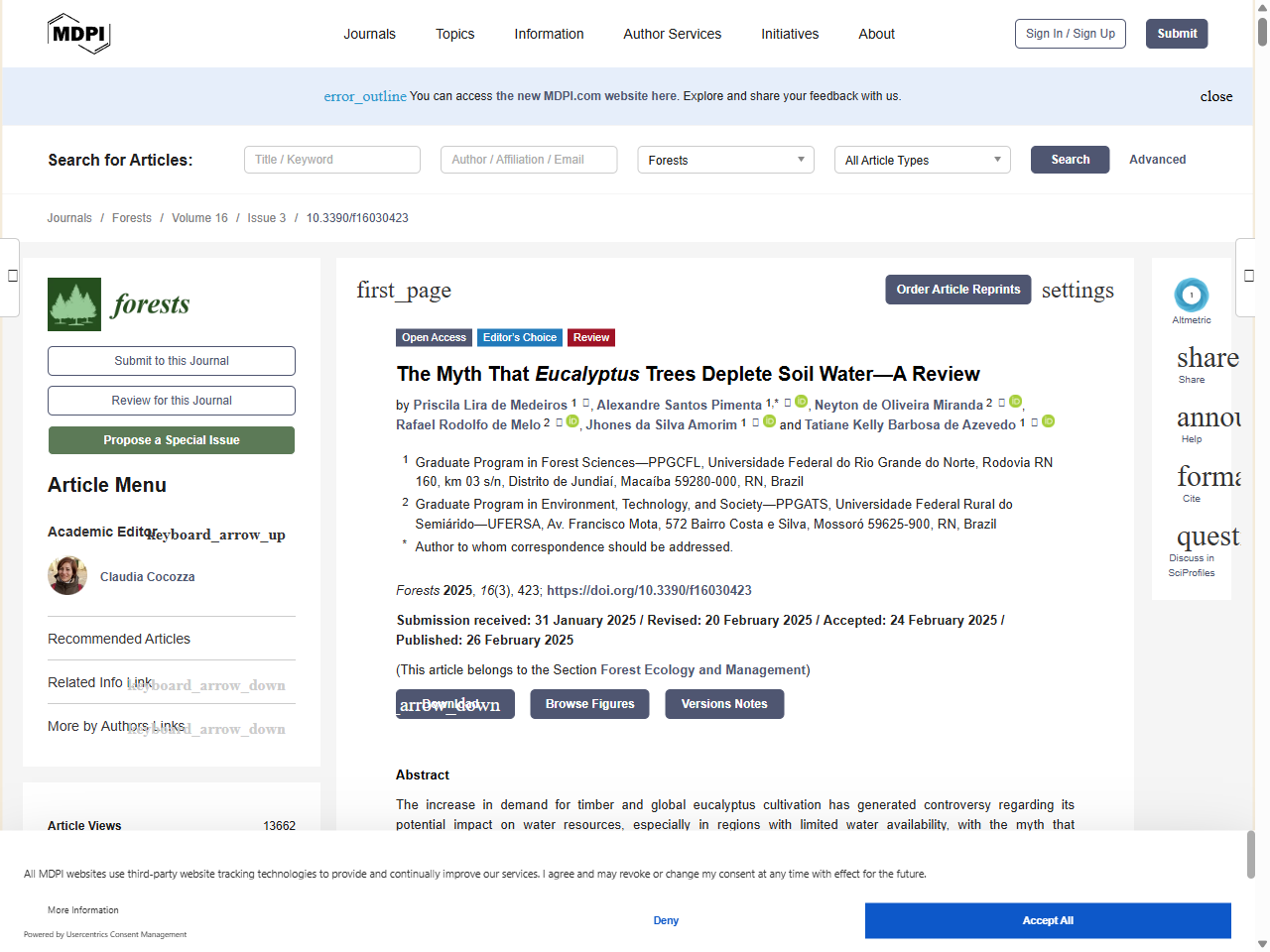 Preview of Water sources accessed by arid zone riparian trees in highly saline environments, Australia, accessed July 23, 2025