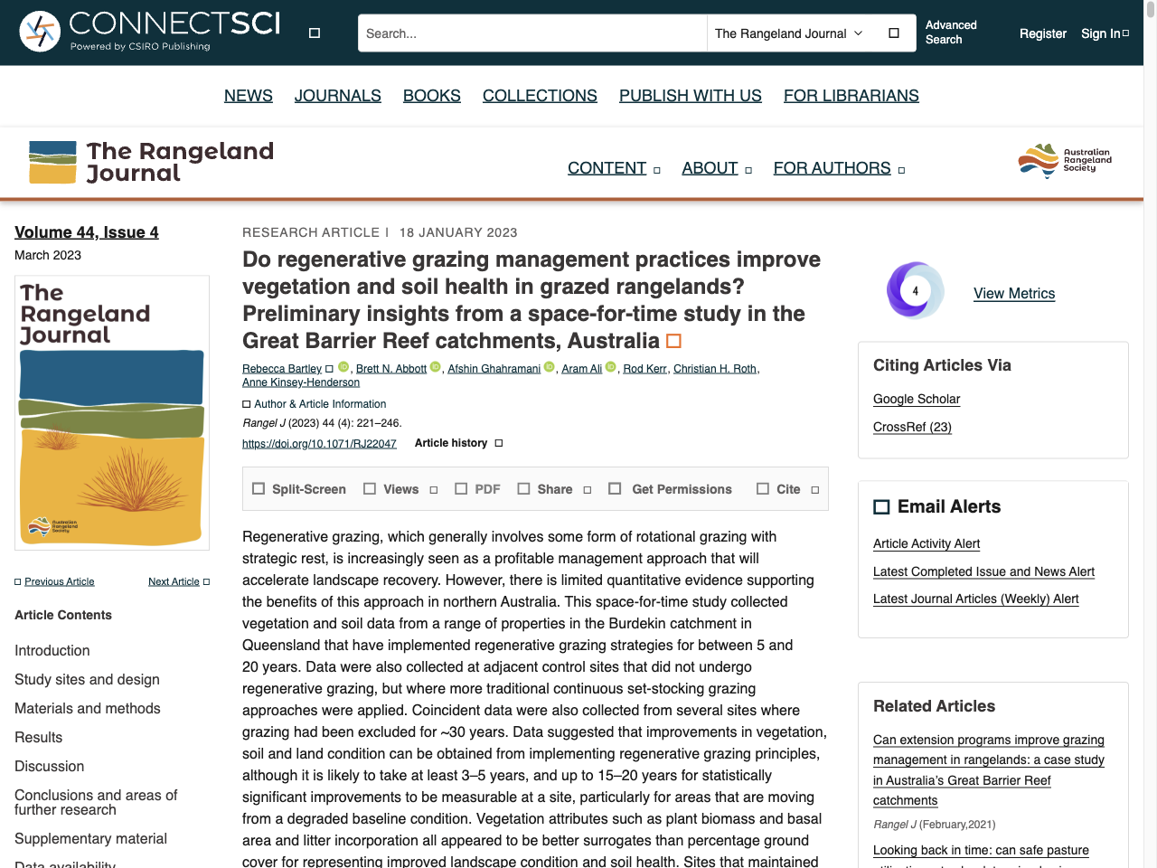 Preview of Do regenerative grazing management practices improve vegetation and soil health in grazed rangelands? Preliminary insights from a space-for-time study in the Great Barrier Reef catchments, Australia - CSIRO Publishing, accessed August 5, 2025, 