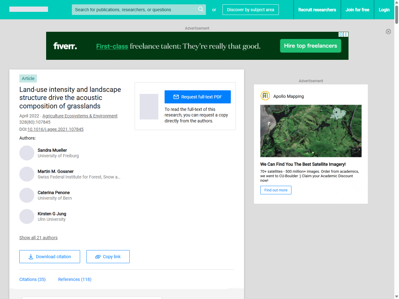 Preview of Land-use intensity and landscape structure drive the acoustic composition of grasslands | Request PDF - ResearchGate, accessed August 28, 2025
