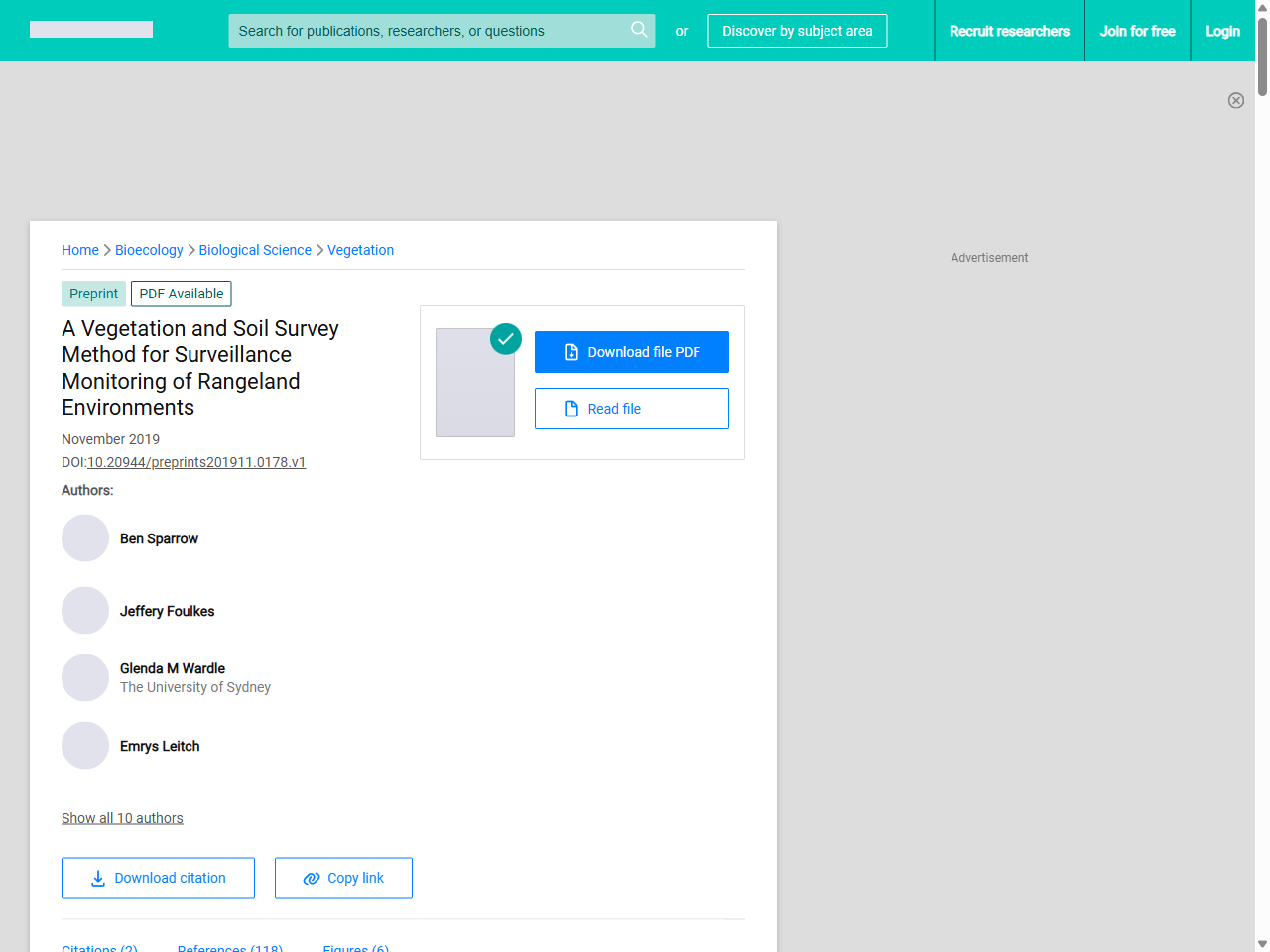 Preview of A Vegetation and Soil Survey Method for Surveillance Monitoring of Rangeland Environments - ResearchGate, accessed July 15, 2025