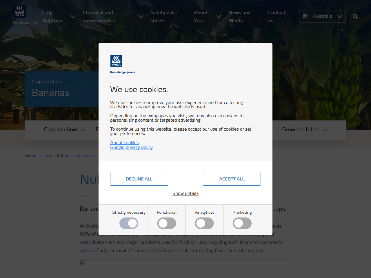 Preview of Nutritional summary for bananas - Yara Australia, accessed July 16, 2025,