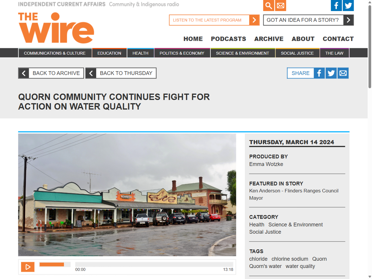 Preview of Quorn community continues fight for action on water quality - The Wire, accessed August 1, 2025