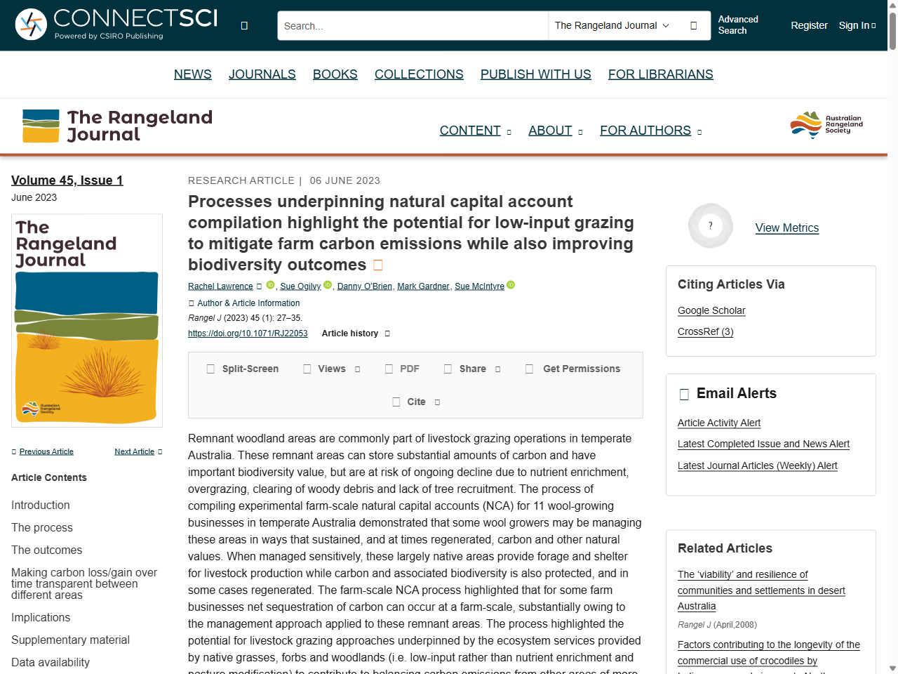Preview of Processes underpinning natural capital account compilation highlight the potential for low-input grazing to mitigate farm carbon emissions while also improving biodiversity outcomes - CSIRO PUBLISHING | The Rangeland Journal, accessed August 12, 2025,