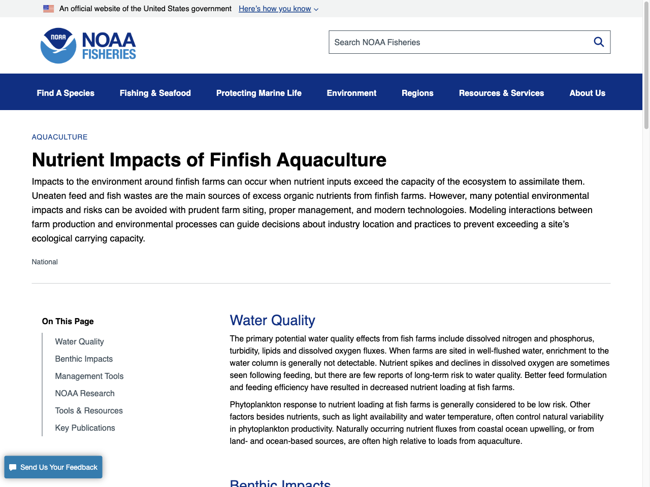 Preview of Nutrient Impacts of Finfish Aquaculture - NOAA Fisheries, accessed August 1, 2025