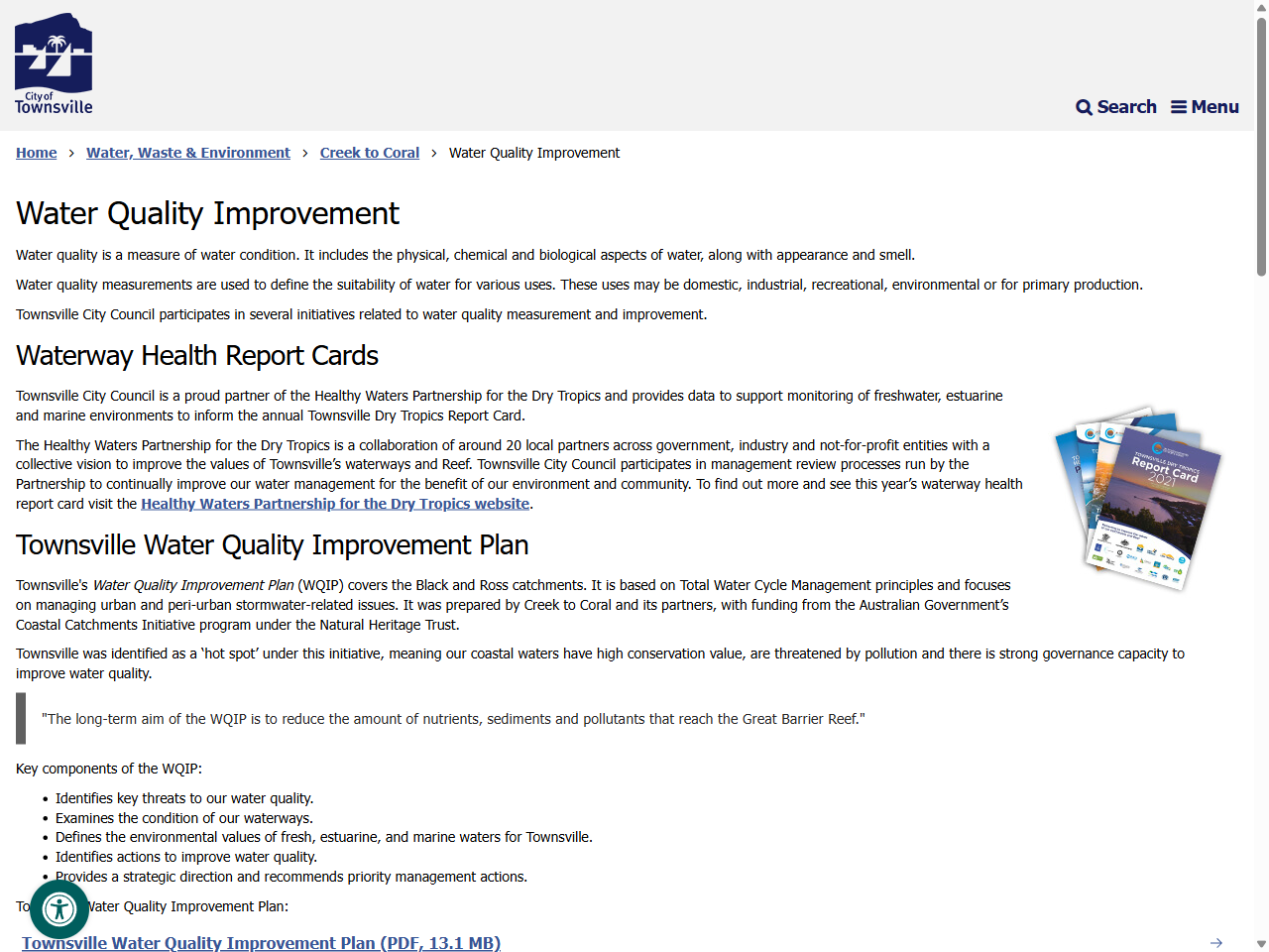 Preview of Water Quality Improvement - Townsville City Council, accessed August 2, 2025,