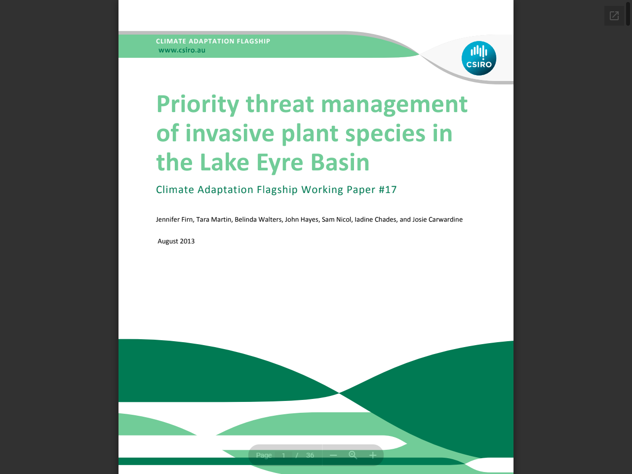 Preview of Priority threat management of invasive plant ... - CSIRO Research