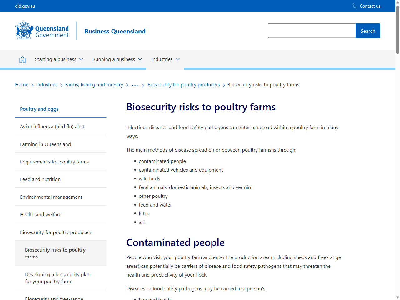 Preview of Biosecurity risks to poultry farms - Business Queensland, accessed July 18, 2025