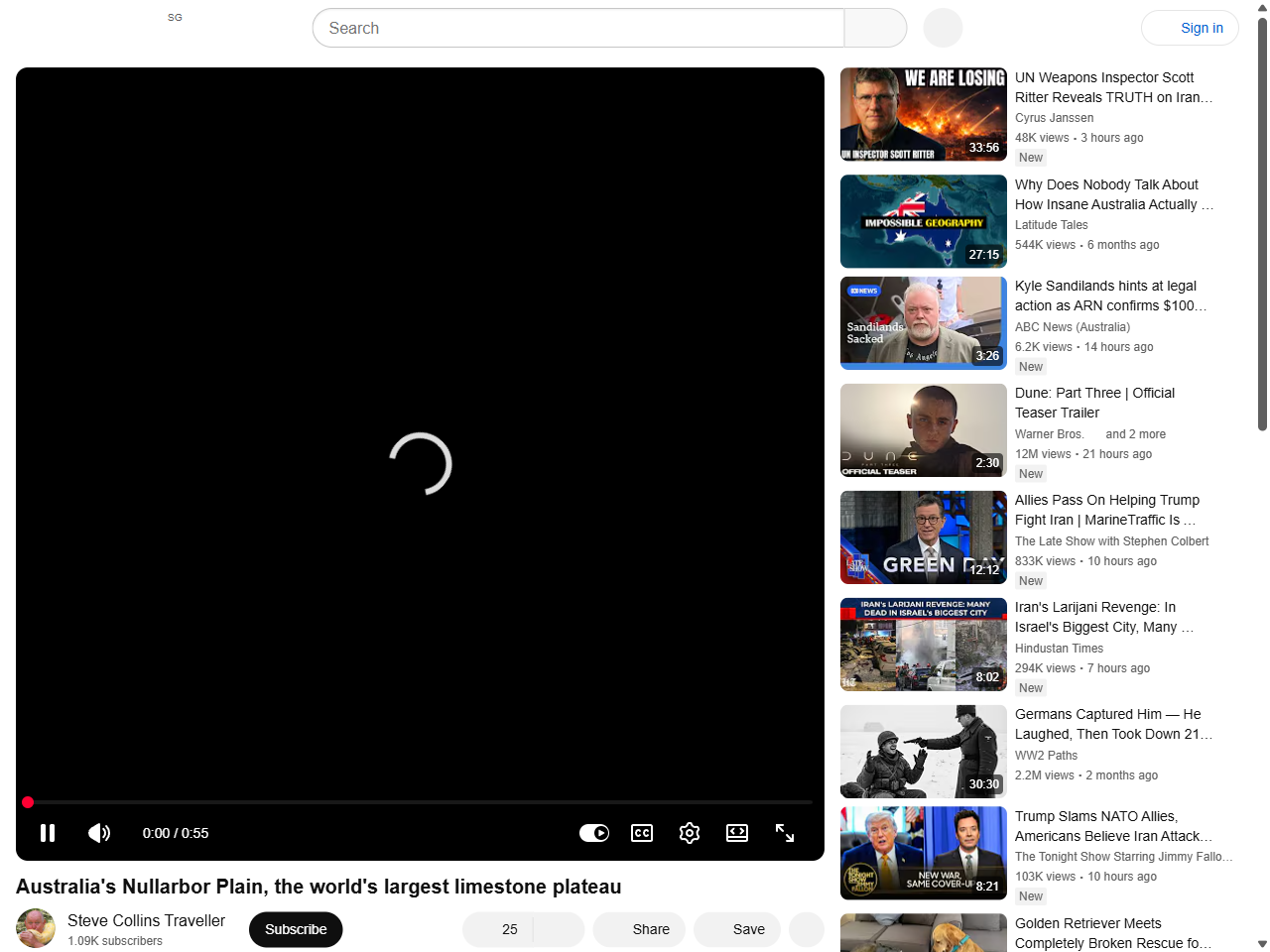 Preview of Australia's Nullarbor Plain, the world's largest limestone plateau - YouTube, accessed July 23, 2025
