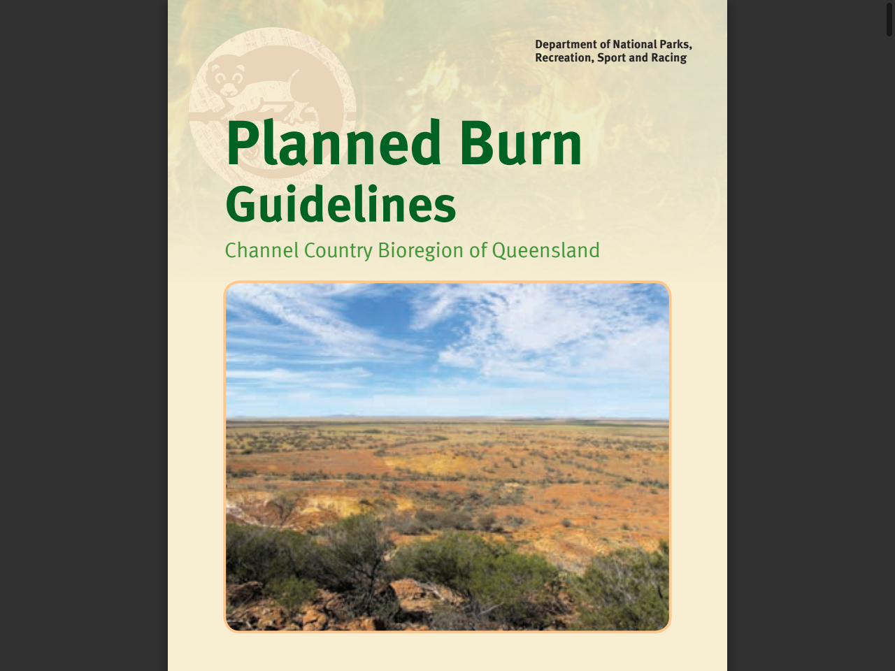 Preview of Channel Country Planned Burn Guideline - Parks and forests, accessed July 21, 2025
