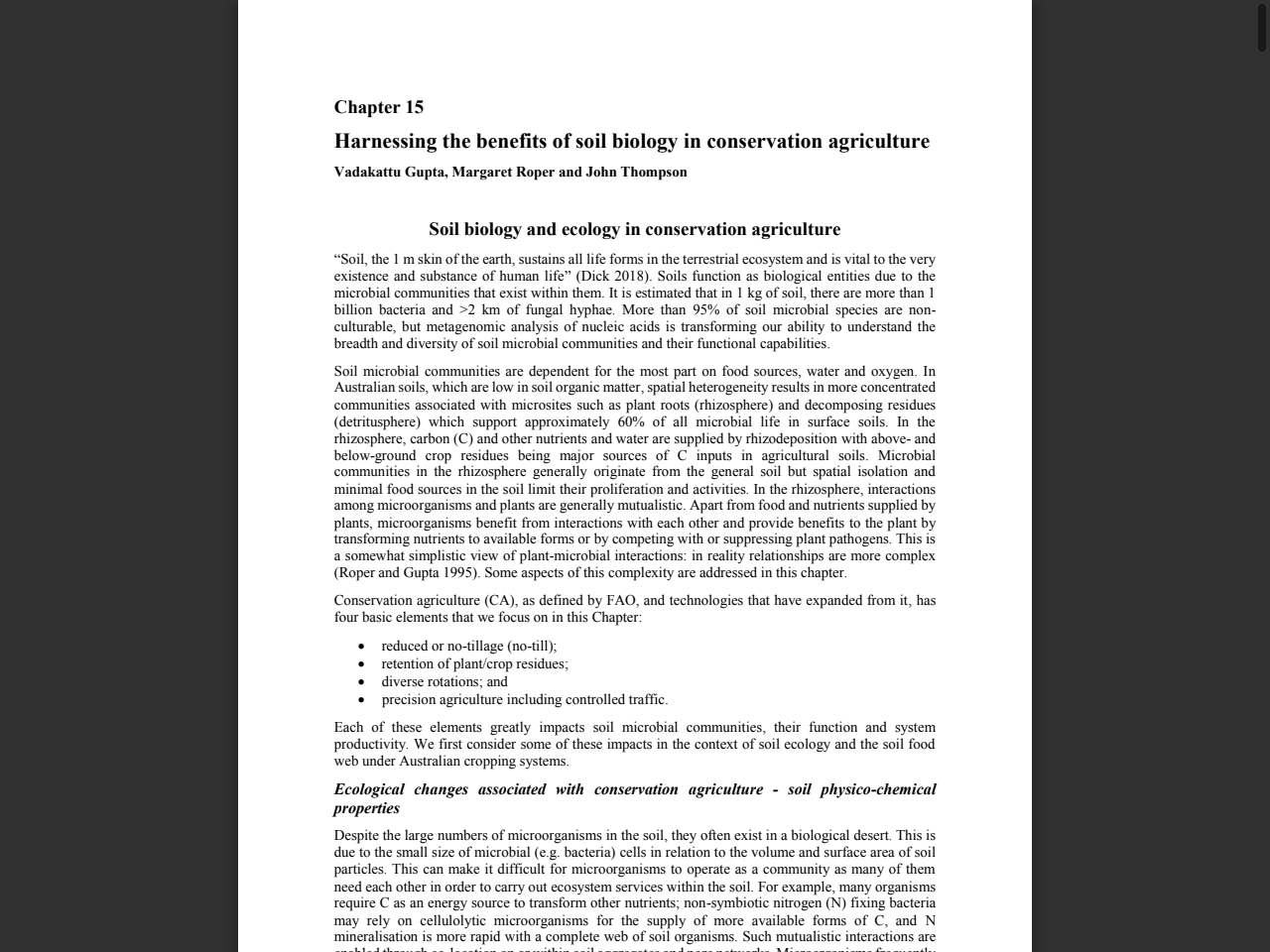 Preview of Harnessing the benefits of soil biology in conservation agriculture - Agronomy Australia Proceedings, accessed July 18, 2025