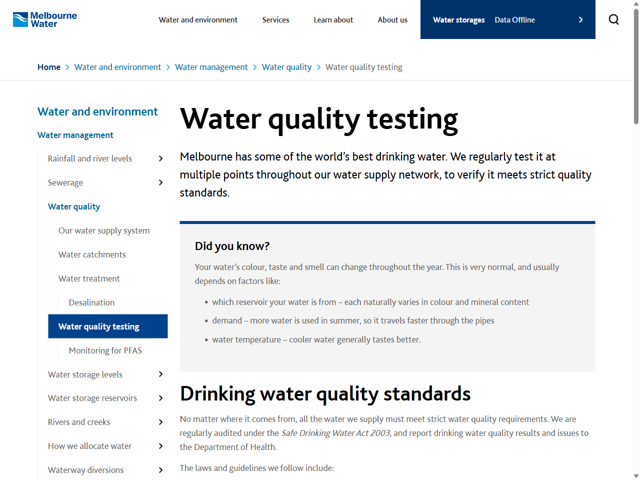 Preview of Water quality testing | Melbourne Water, accessed August 11, 2025