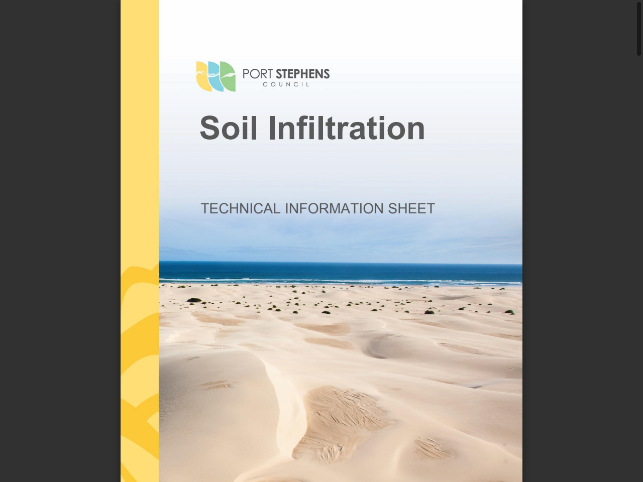 Preview of Soil Infiltration - Technical Information Sheet - Port Stephens Council
