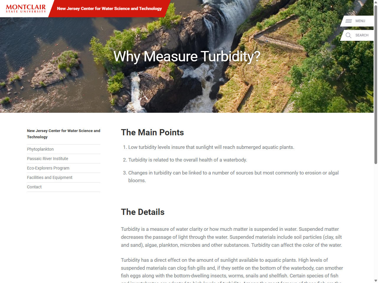 Preview of Why Measure Turbidity? - Montclair State University, accessed August 12, 2025,