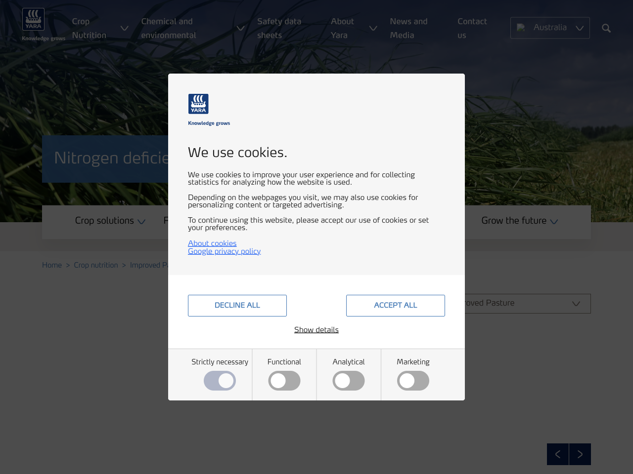 Preview of Nitrogen deficiency-Improved Pasture | Yara Australia, accessed August 5, 2025, 