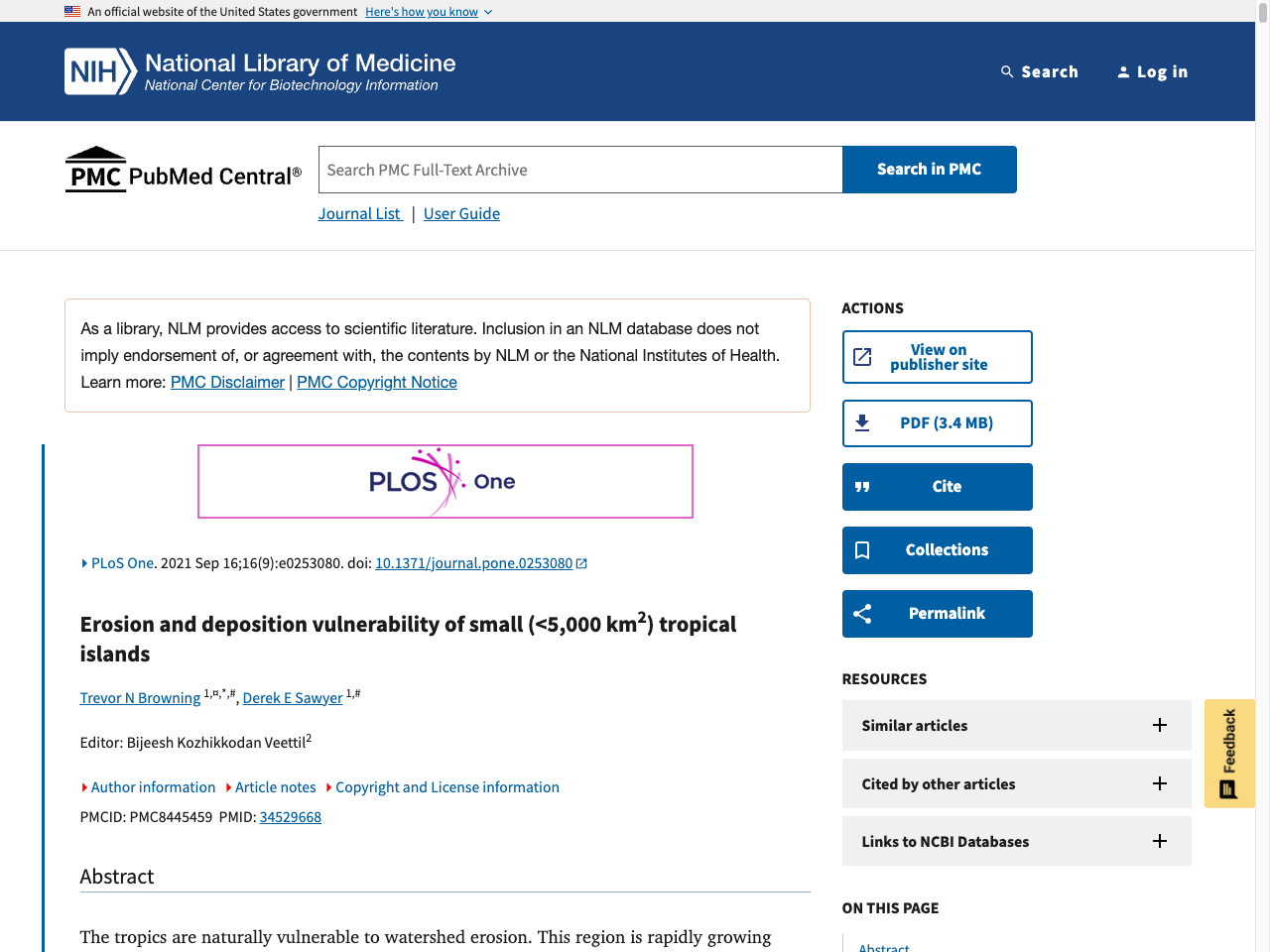 Preview of Erosion and deposition vulnerability of small (<5000 km2) tropical islands - PubMed Central, accessed August 3, 2025, 
