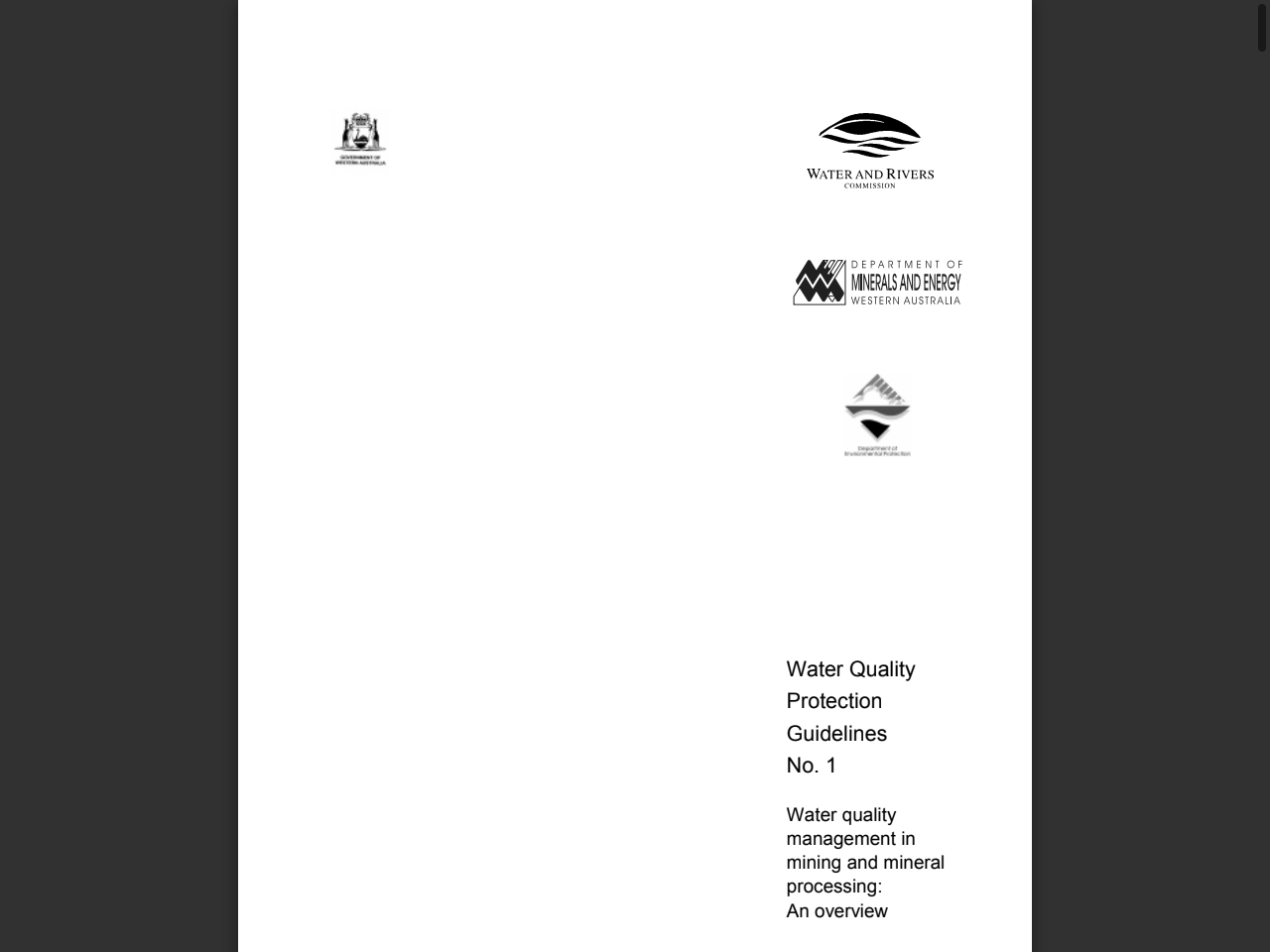 Preview of Water Quality Protection Guidelines No. 5 - Government of Western ..., accessed July 24, 2025