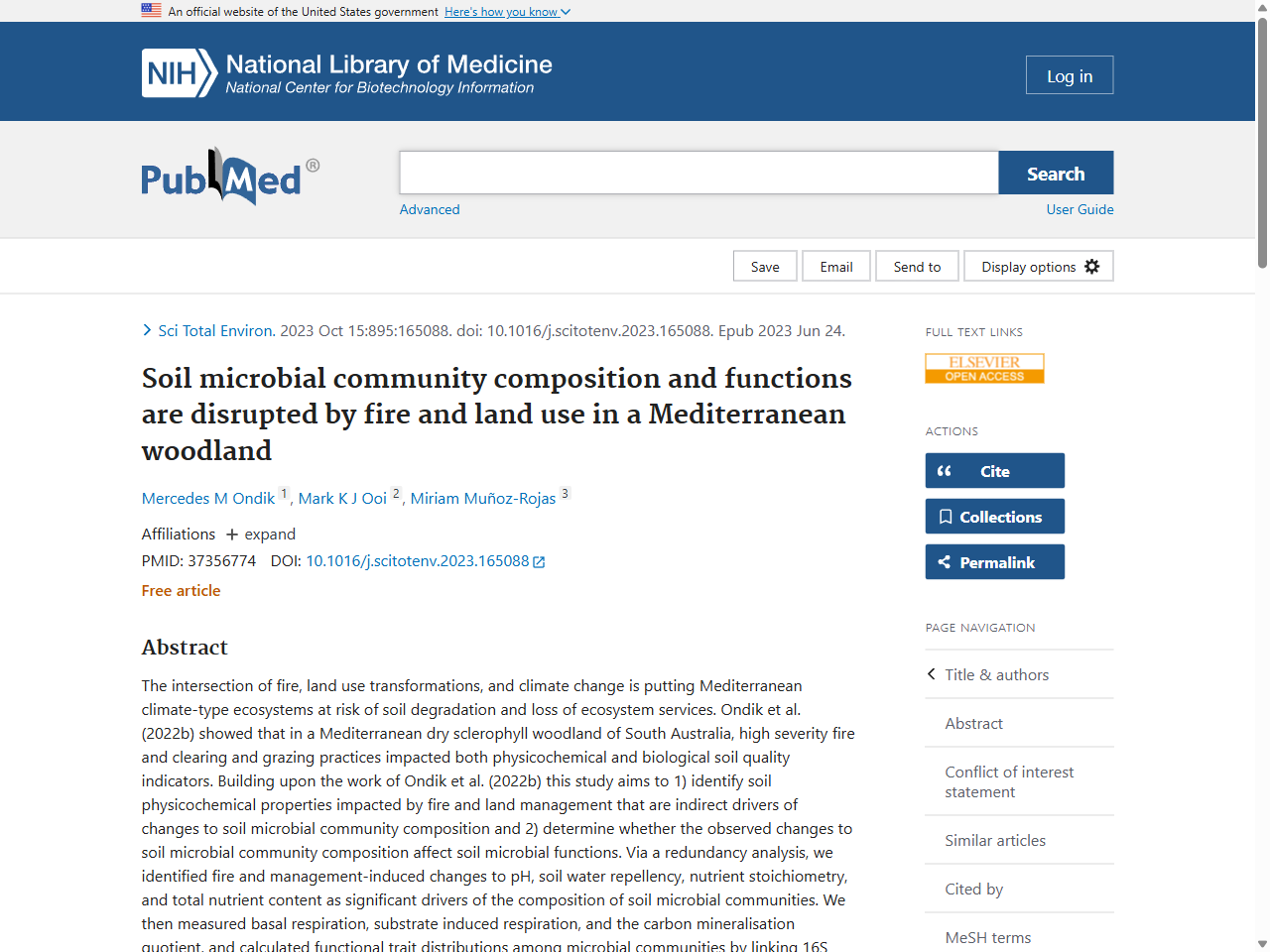 Preview of Soil microbial community composition and functions are disrupted by fire and land use in a Mediterranean woodland