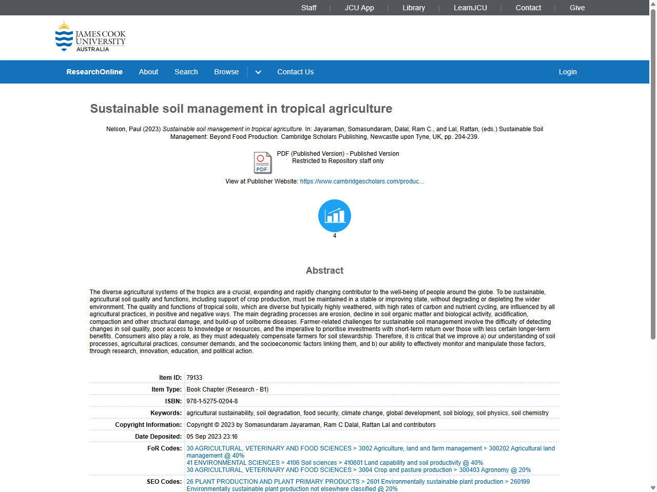 Preview of Sustainable soil management in tropical agriculture - ResearchOnline@JCU