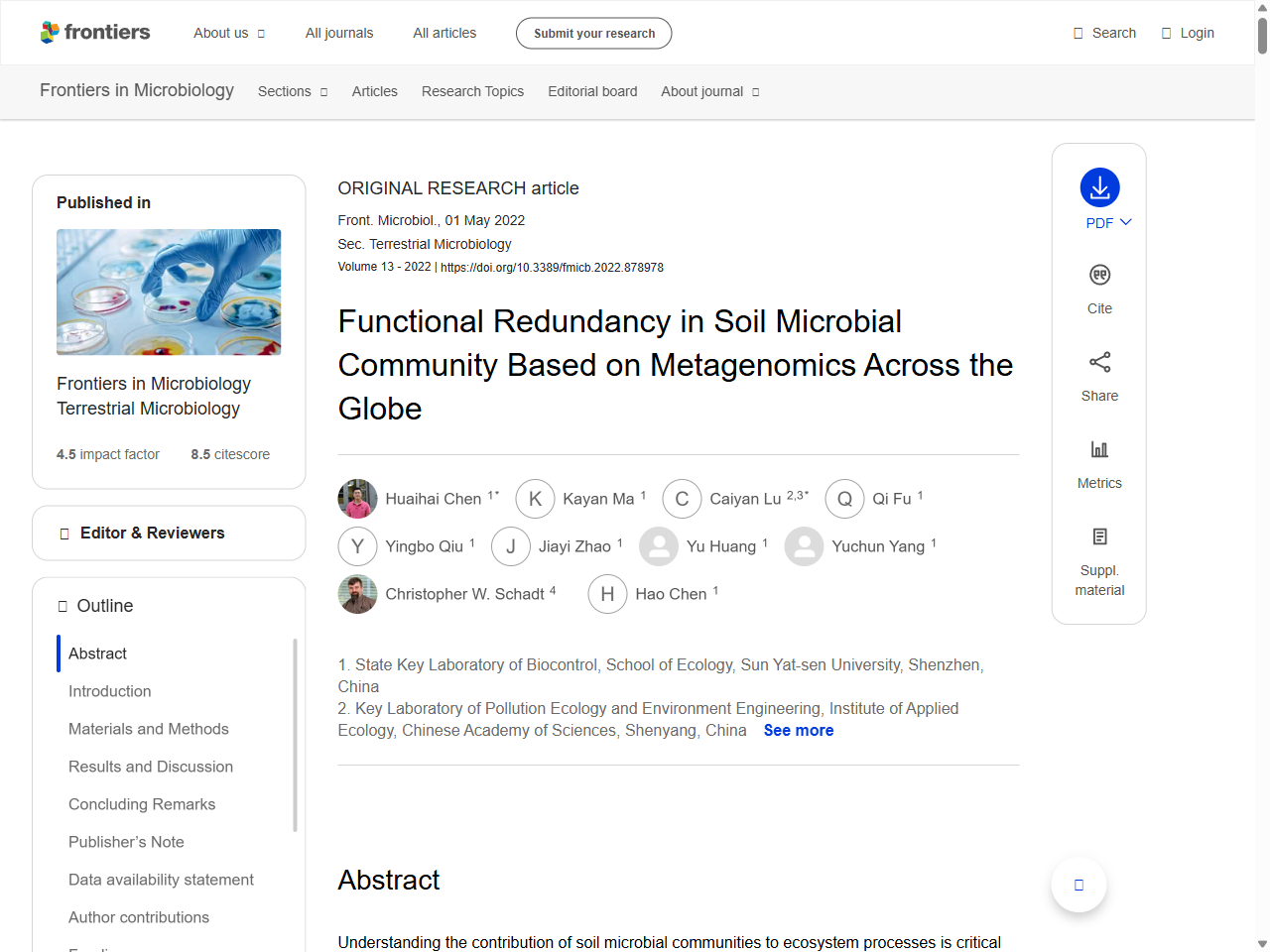 Preview of Functional Redundancy in Soil Microbial Community Based on Metagenomics Across the Globe - Frontiers, accessed July 28, 2025